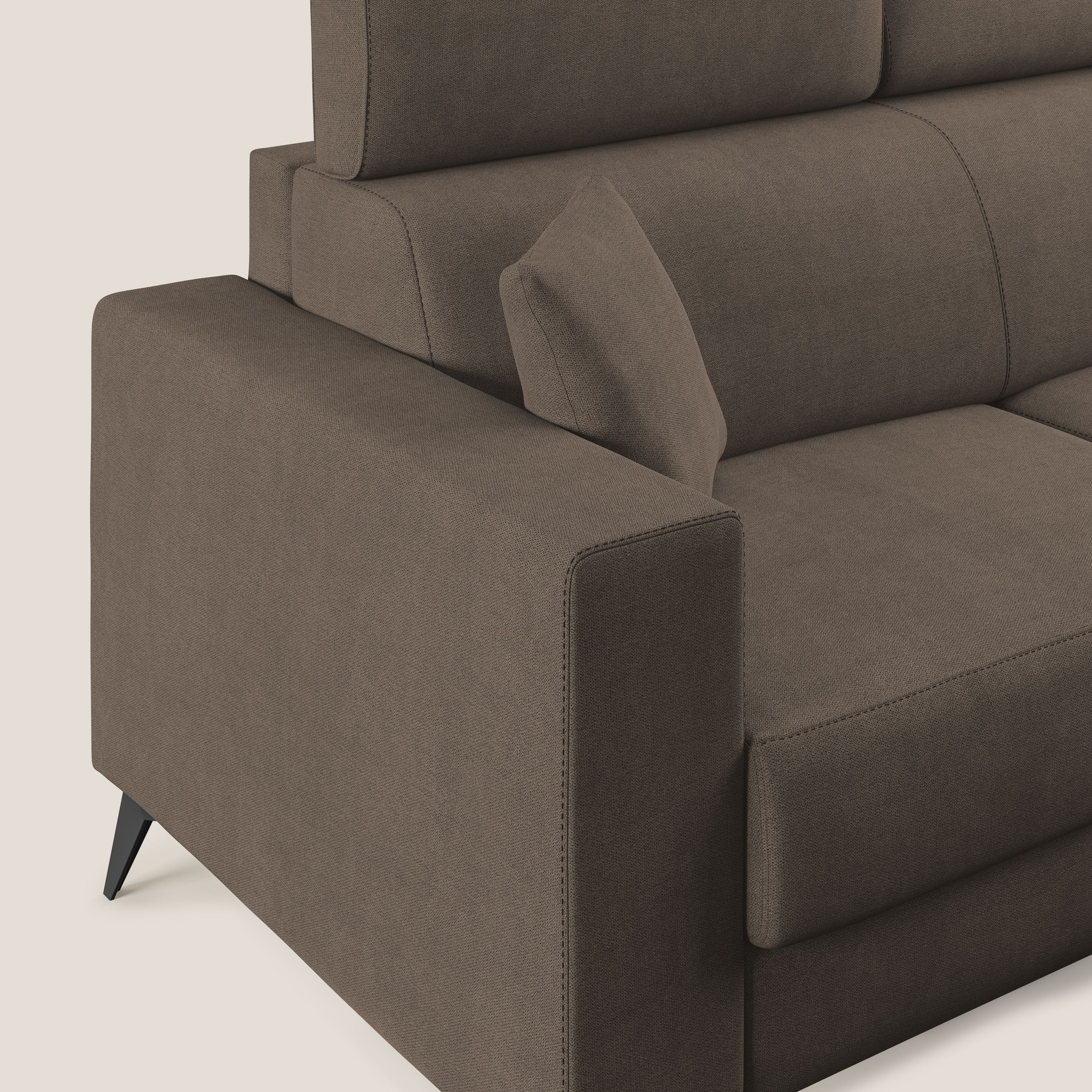 Pegaso canapé convertible avec têtières inclinables en tissu doux imperméable T02 marron - Image 5
