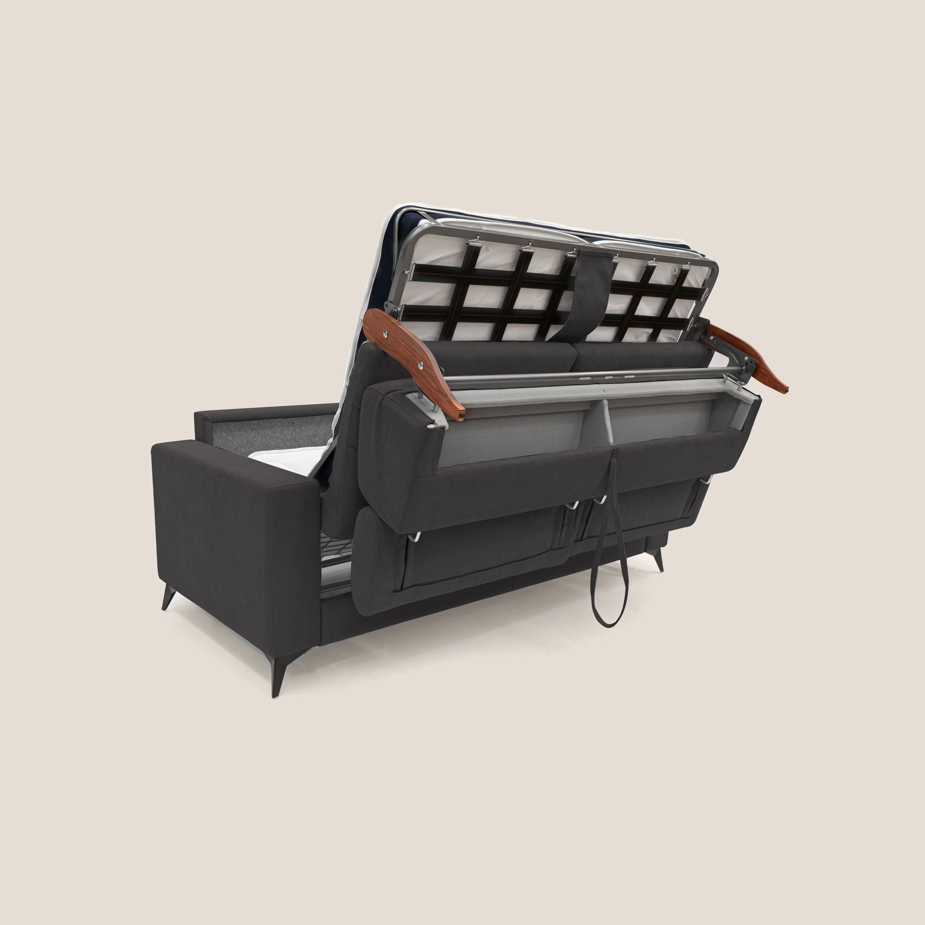 Pegaso canapé convertible avec têtières inclinables en tissu doux imperméable T02 noir - Image 10