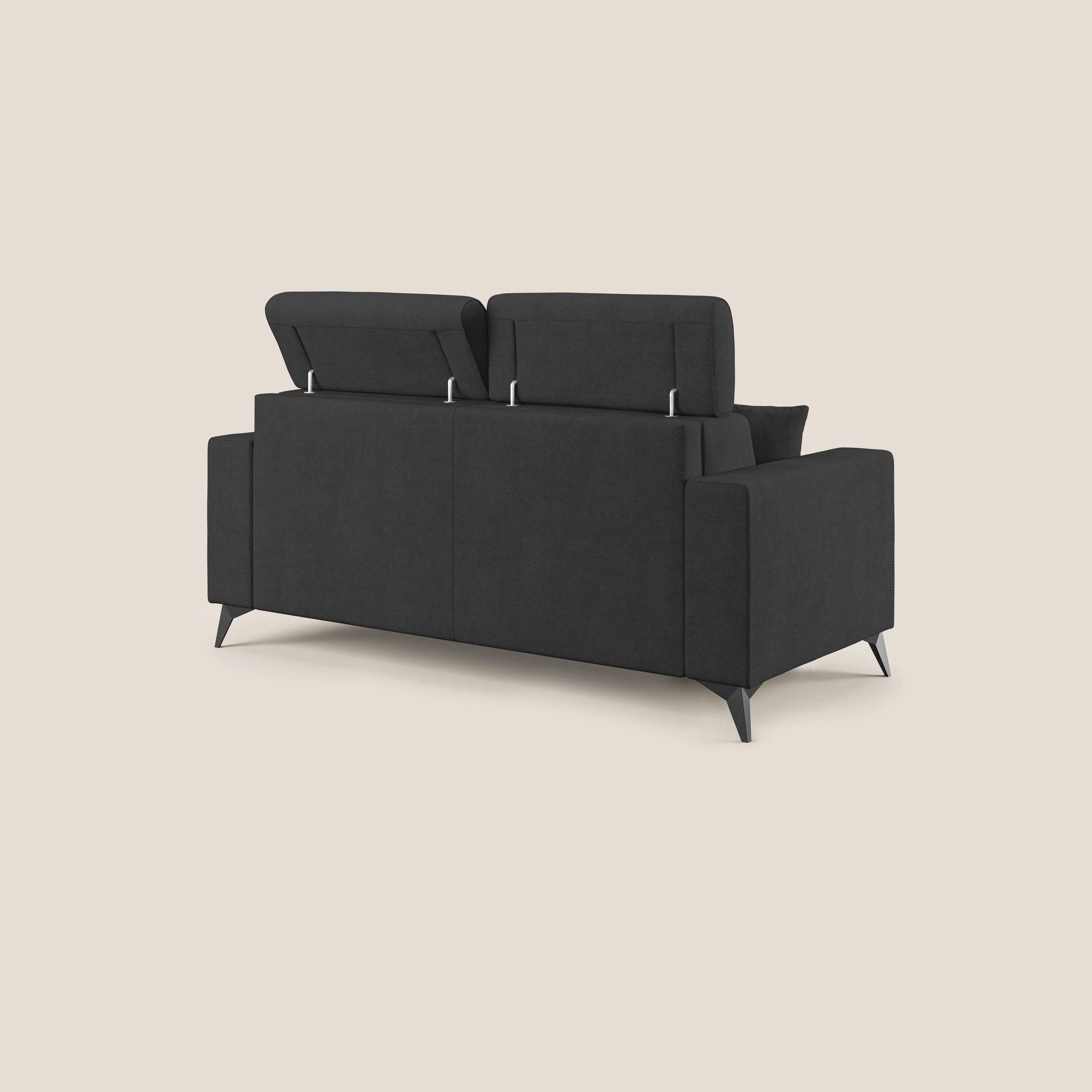 Pegaso canapé convertible avec têtières inclinables en tissu doux imperméable T02 noir - Image 5