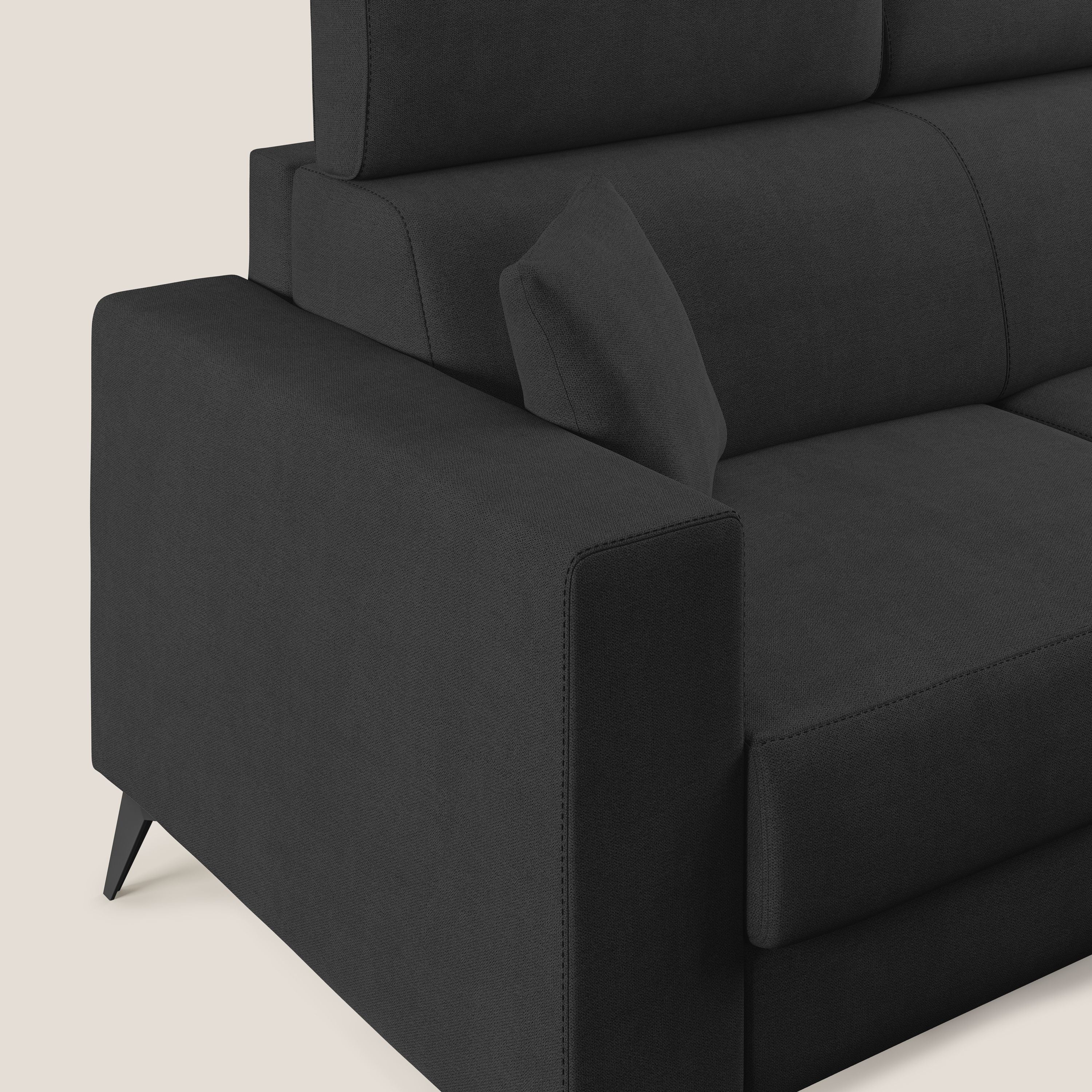 Pegaso canapé convertible avec têtières inclinables en tissu doux imperméable T02 noir - Image 6