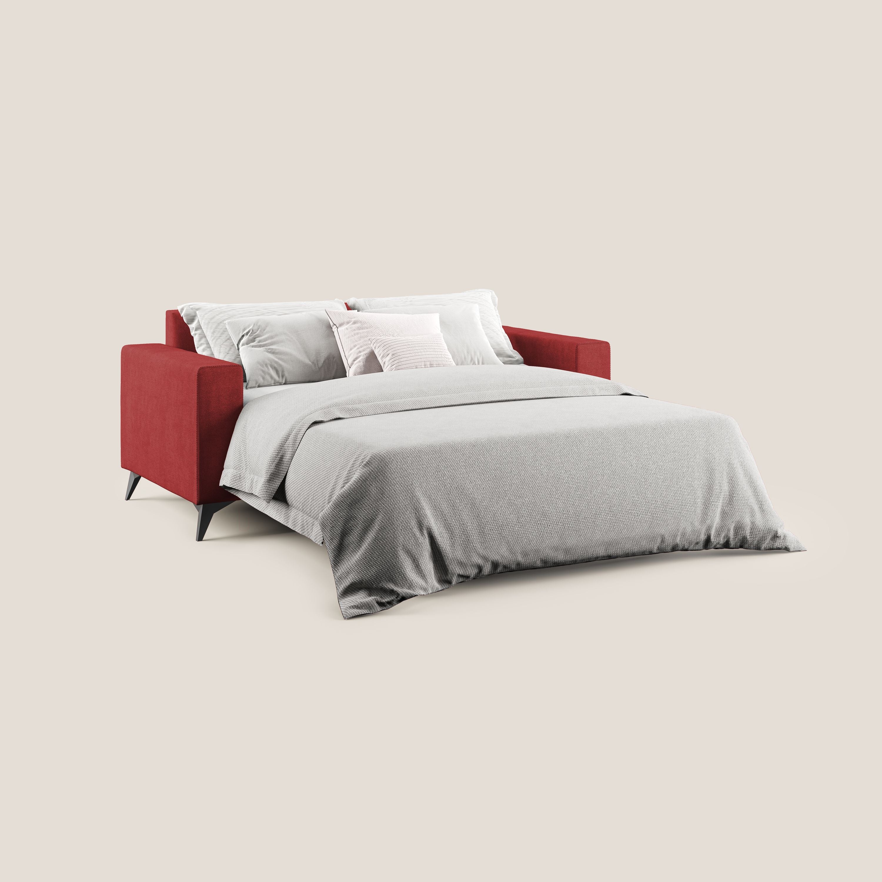 Pegaso canapé convertible avec têtières inclinables en tissu doux imperméable T02 rouge - Image 2