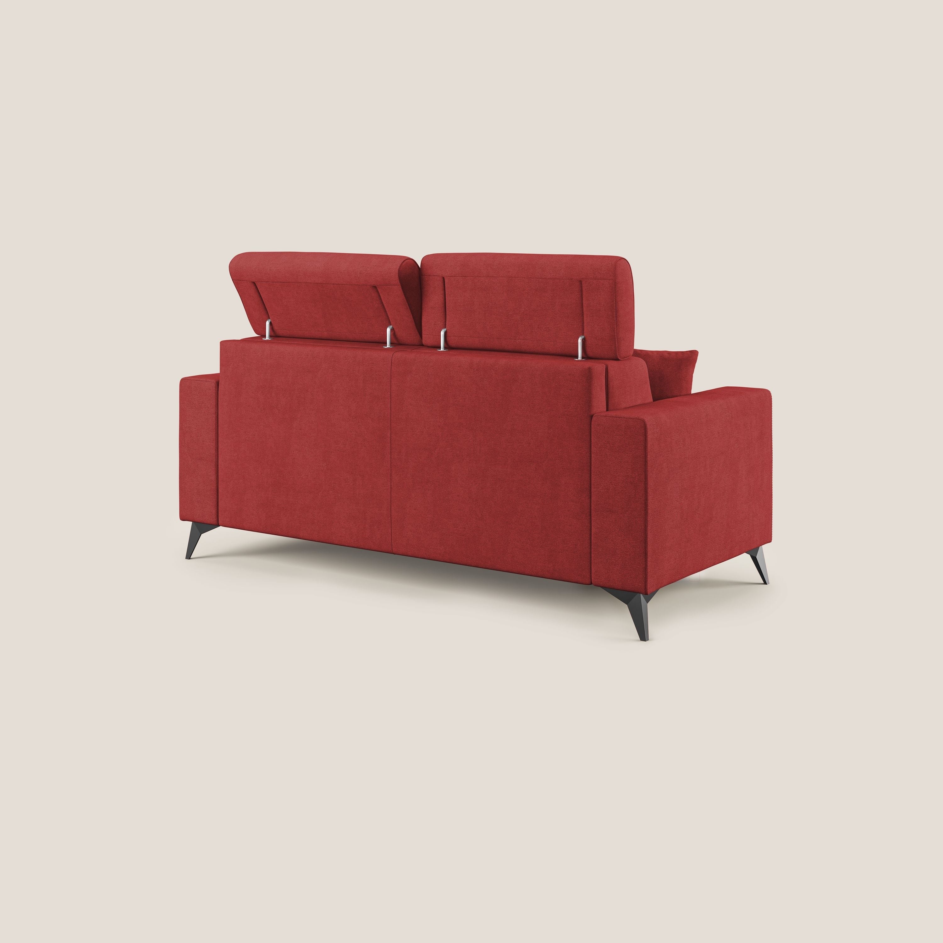Pegaso canapé convertible avec têtières inclinables en tissu doux imperméable T02 rouge - Image 5