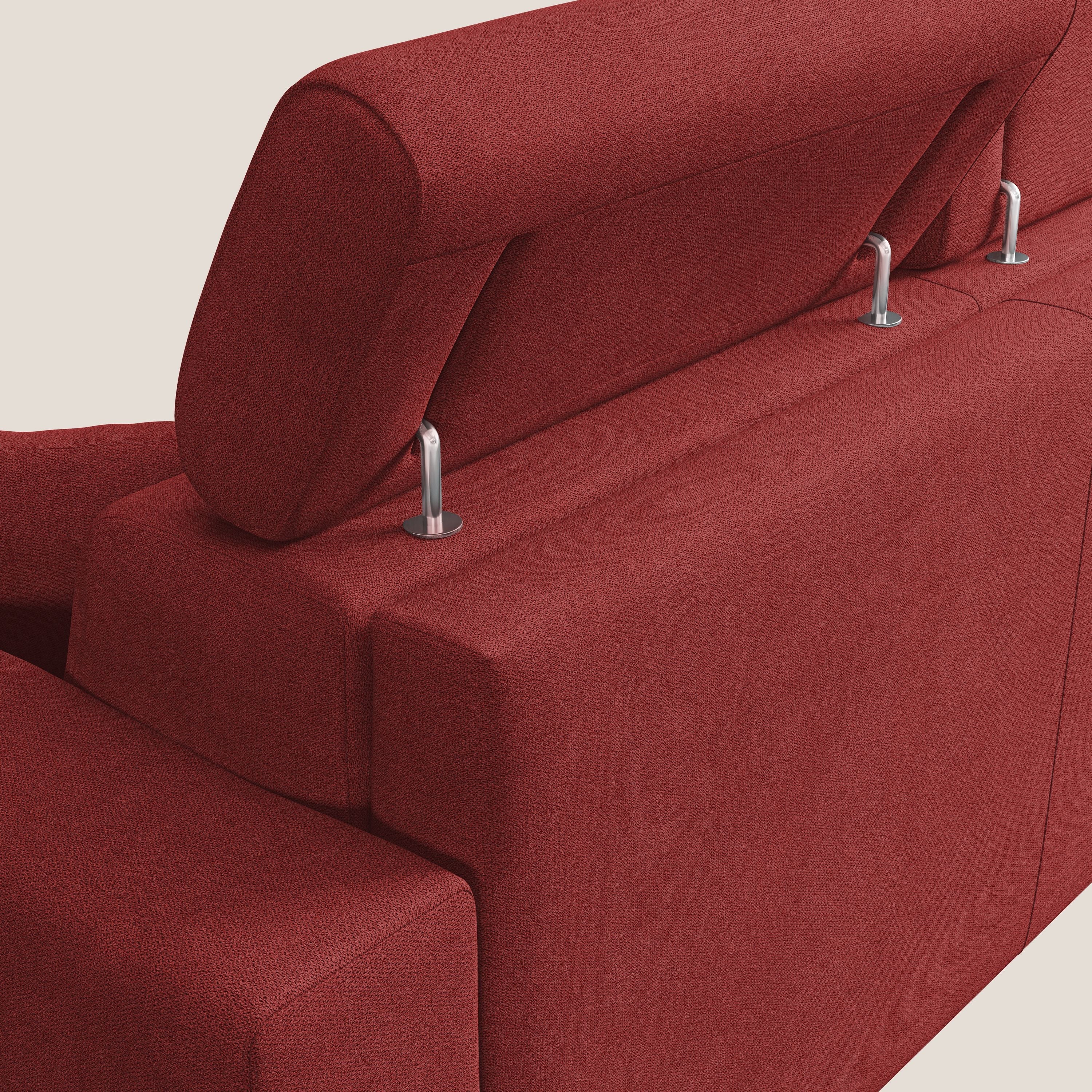 Pegaso canapé convertible avec têtières inclinables en tissu doux imperméable T02 rouge - Image 7