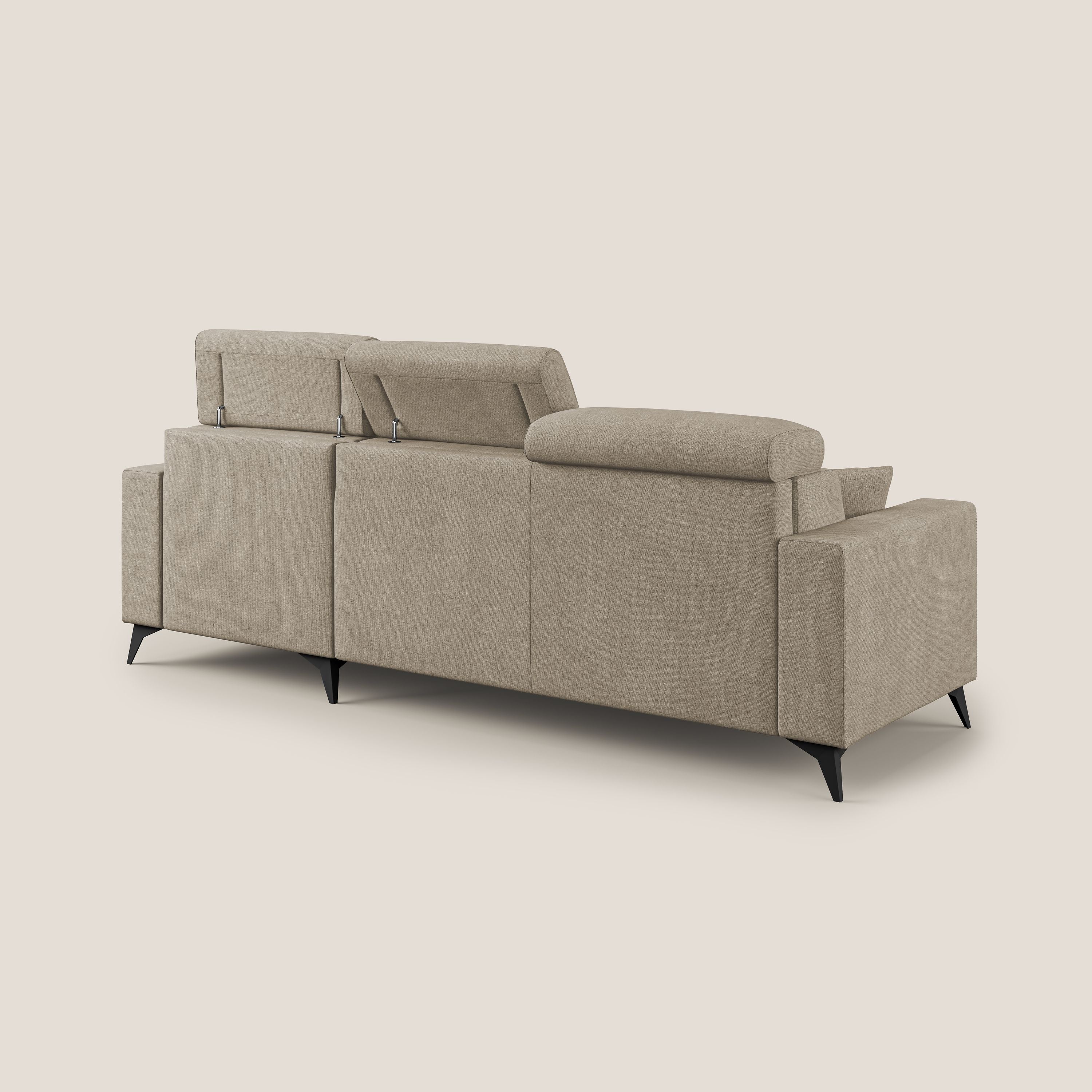 Pegaso canapé convertible d'angle avec têtières inclinables en tissu doux imperméable T02 beige - Image 5