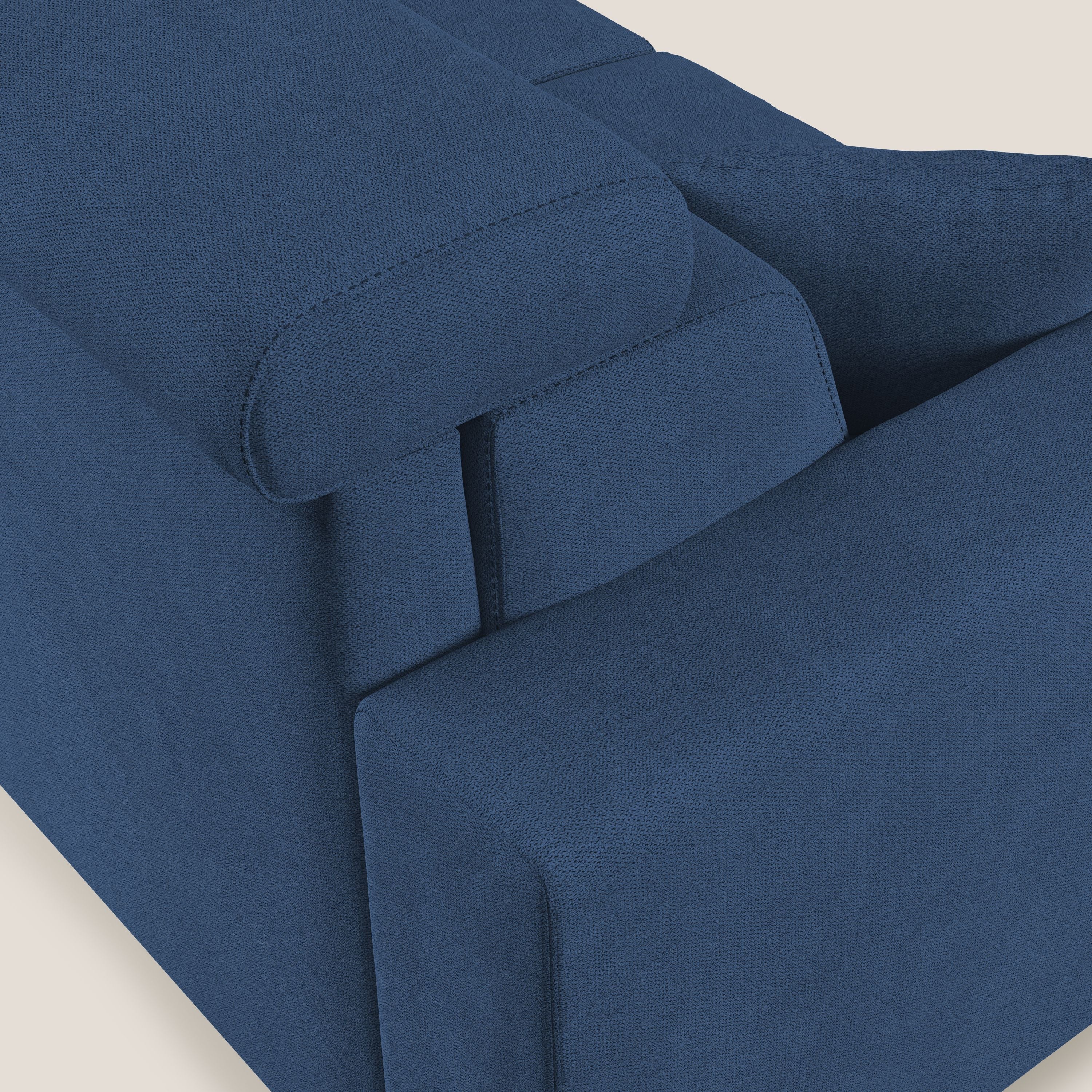 Pegaso canapé convertible d'angle avec têtières inclinables en tissu doux imperméable T02 bleu - Image 8