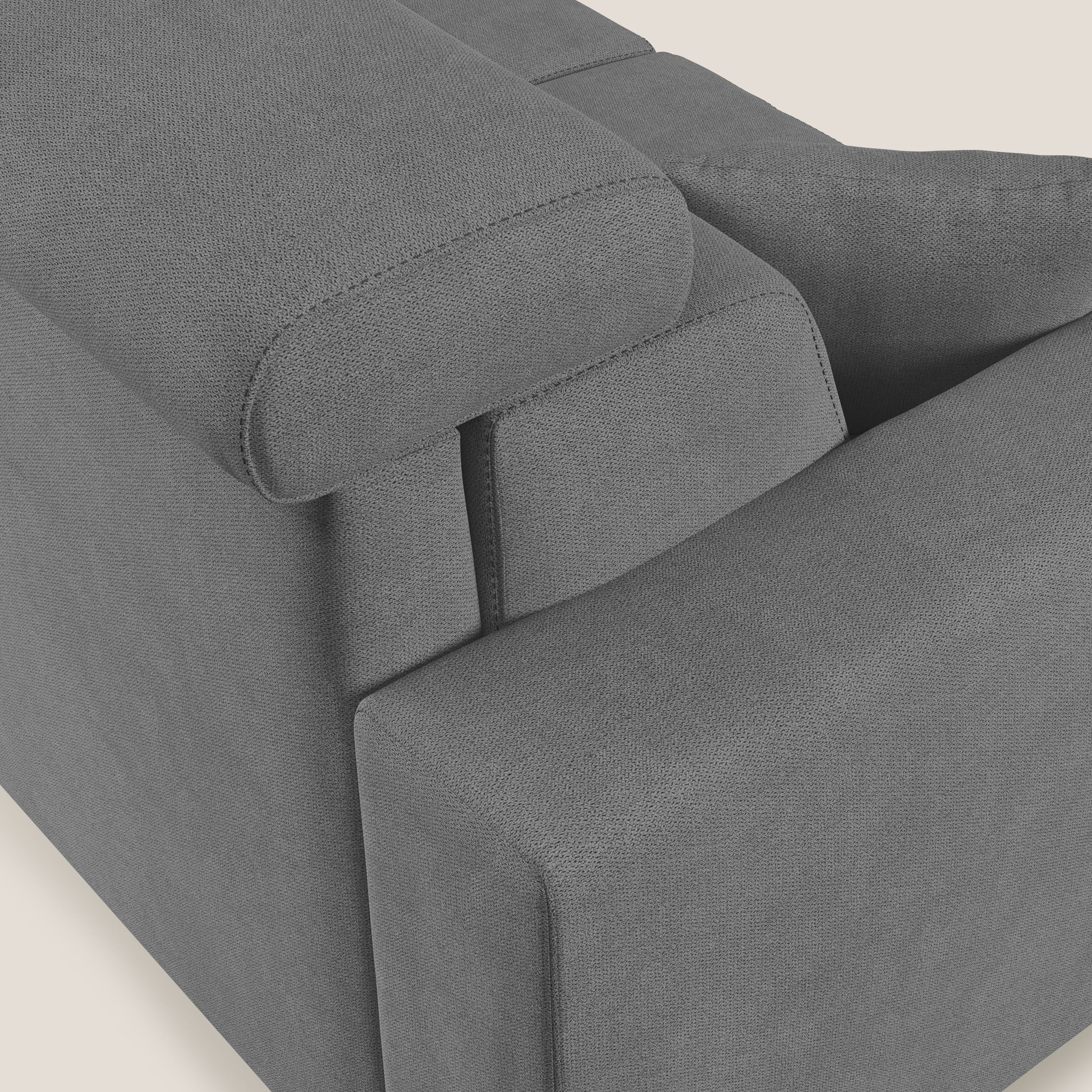Pegaso canapé convertible d'angle avec têtières inclinables en tissu doux imperméable T02 gris - Image 6