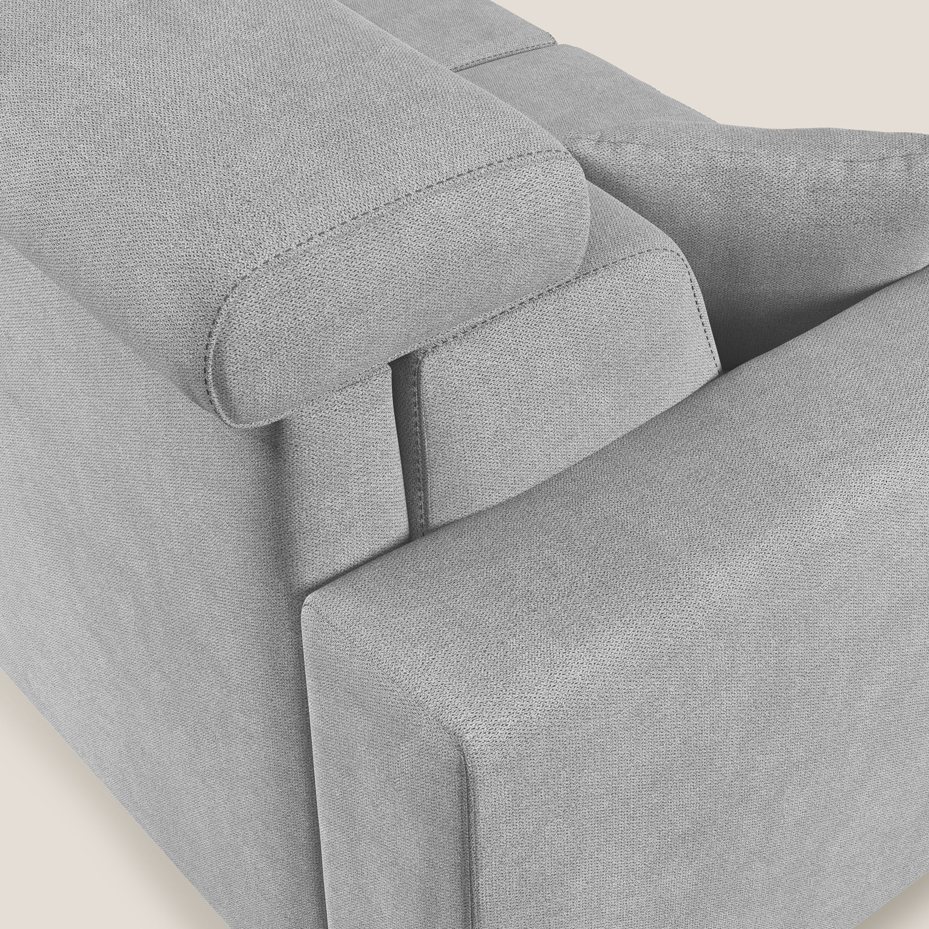 Pegaso canapé convertible d'angle avec têtières inclinables en tissu doux imperméable T02 gris clair - Image 8