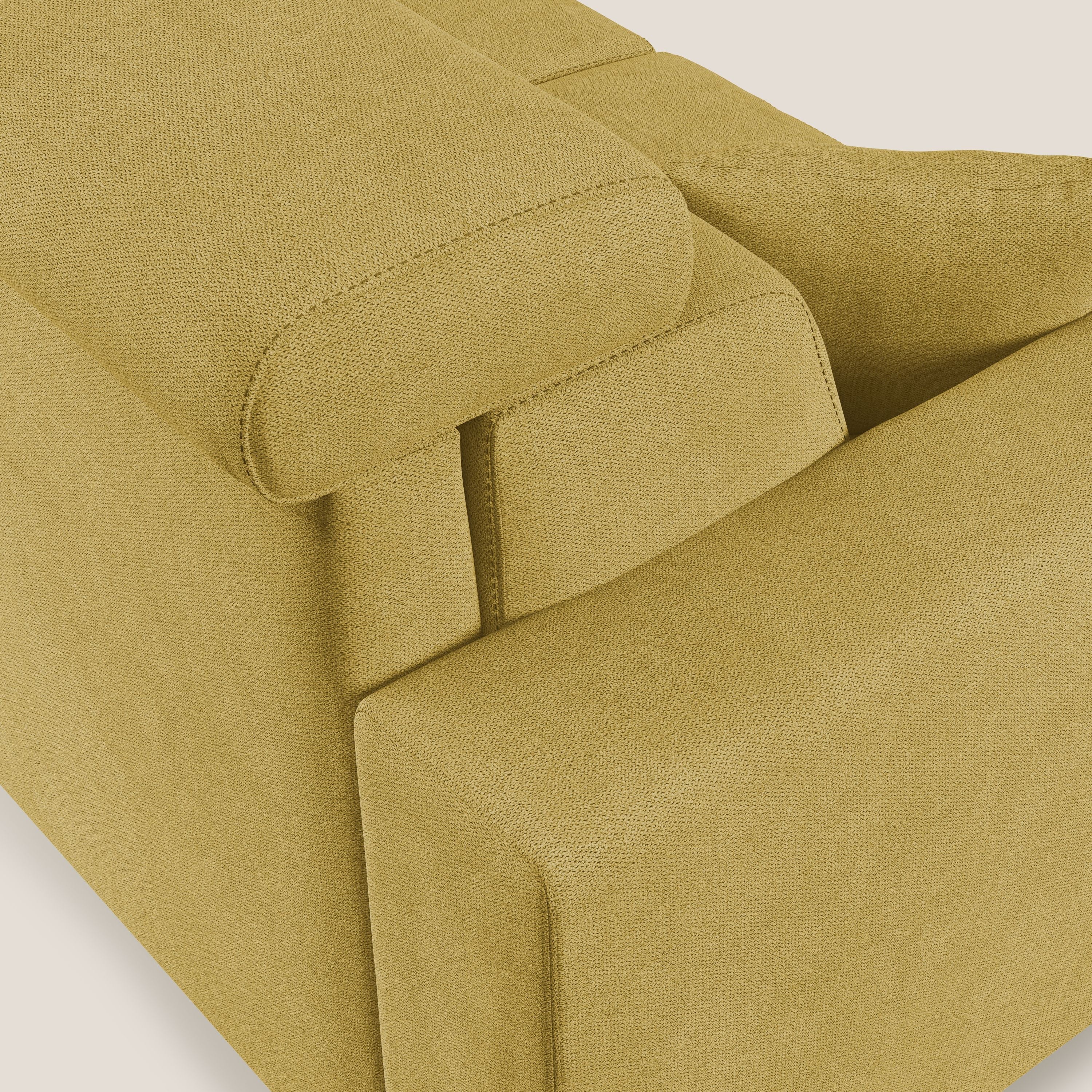 Pegaso canapé convertible d'angle avec têtières inclinables en tissu doux imperméable T02 jaune - Image 8