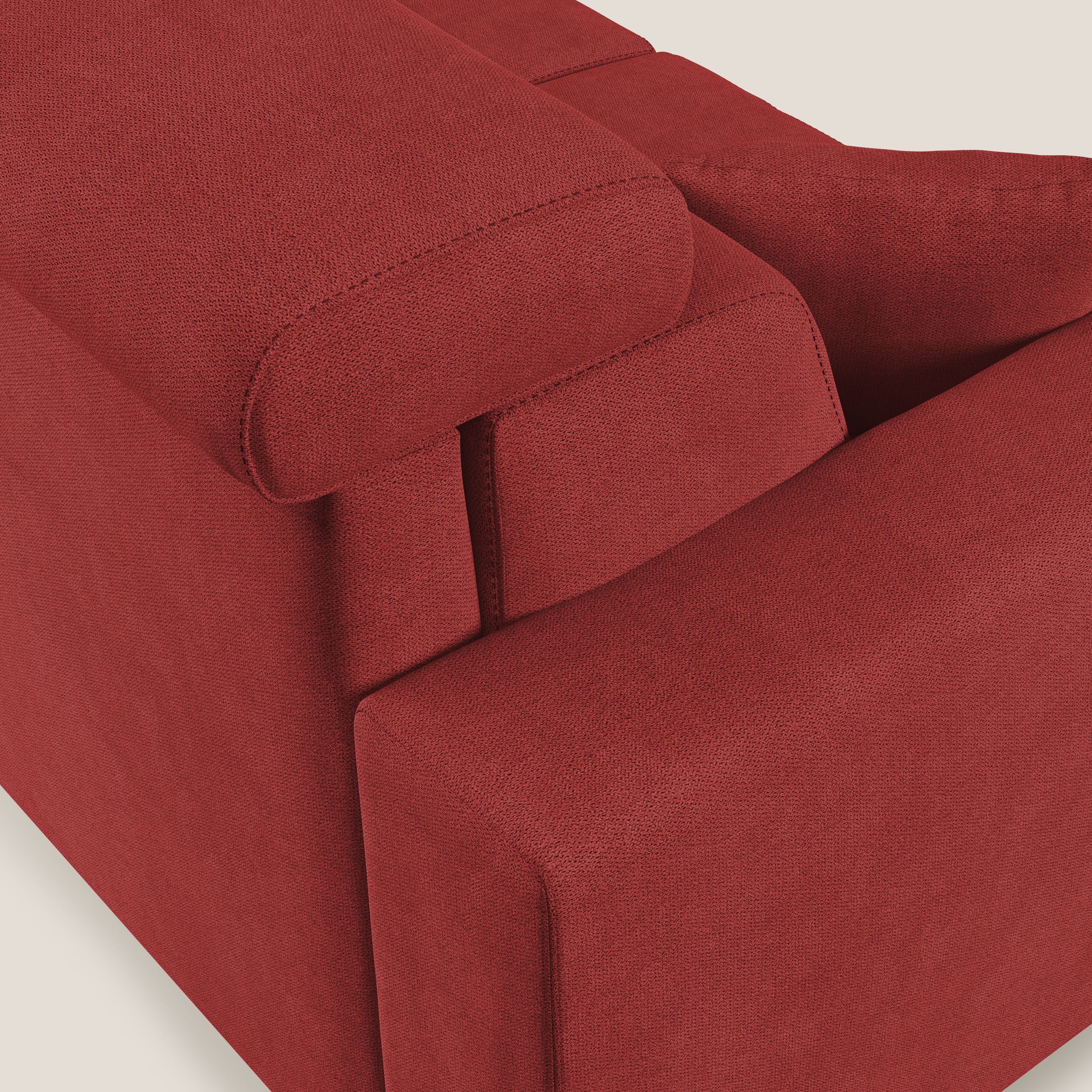 Pegaso canapé convertible d'angle avec têtières inclinables en tissu doux imperméable T02 rouge - Image 7