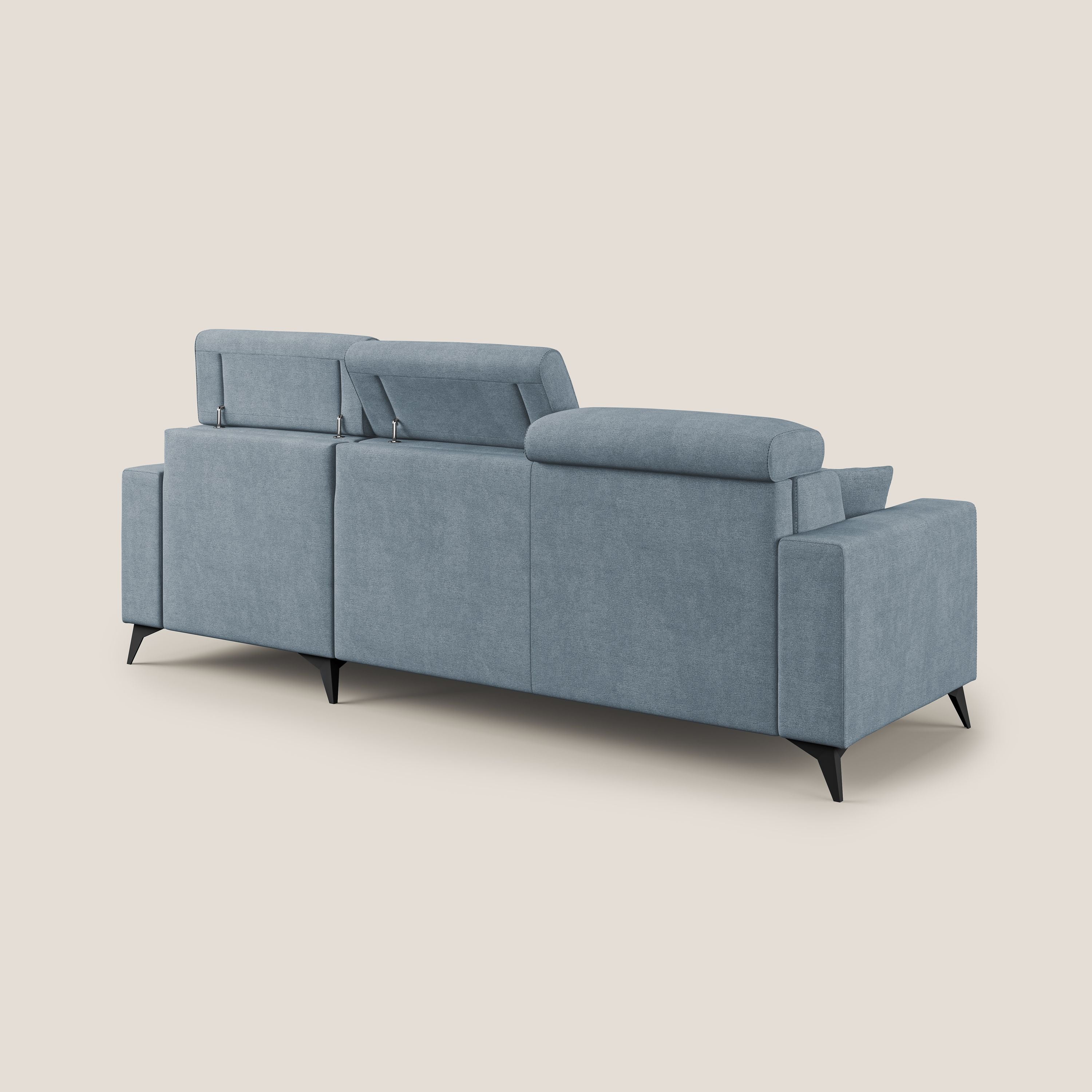 Pegaso canapé convertible d'angle avec têtières inclinables en tissu doux imperméable T02 sucre glace - Image 5