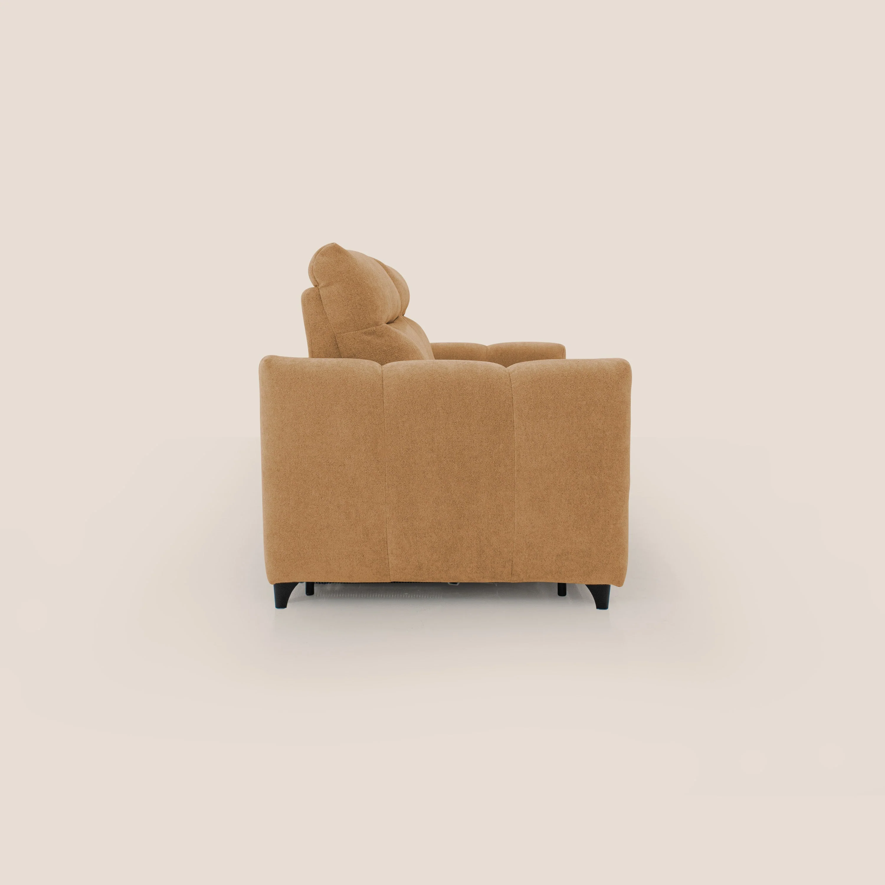 Peonia canapé convertible scandinave avec matelas H 18cm et dossier haut en bouclette imperméable T07 orange - Image 7