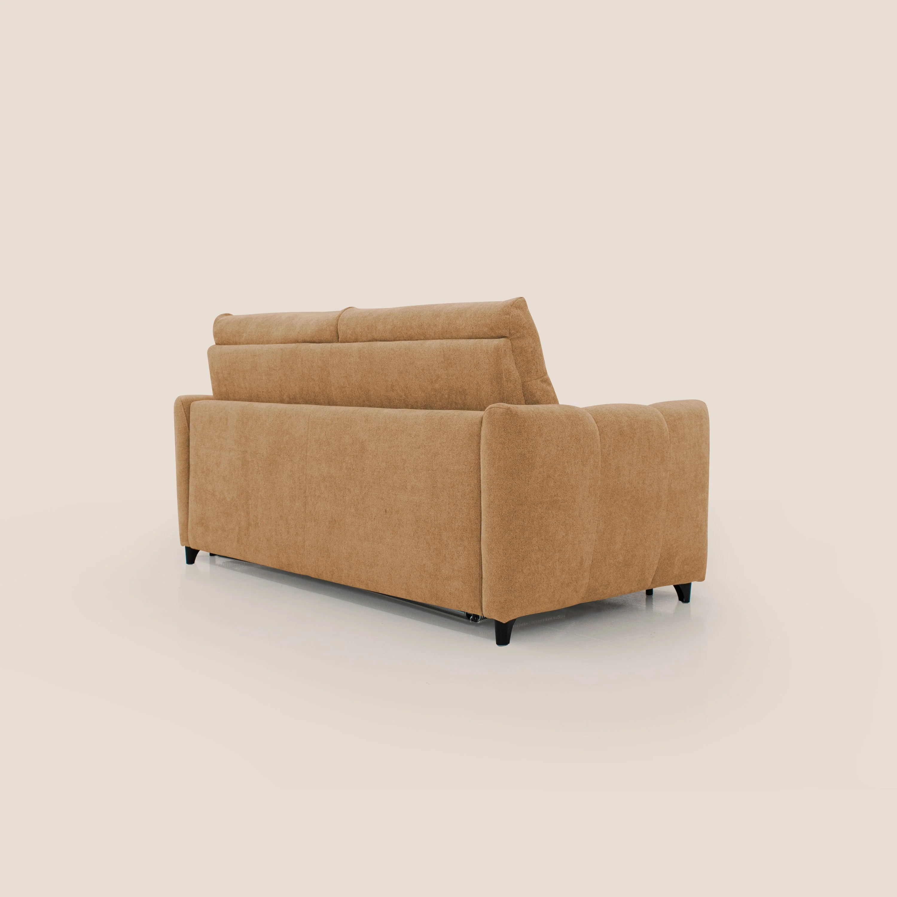 Peonia canapé convertible scandinave avec matelas H 18cm et dossier haut en bouclette imperméable T07 orange - Image 8