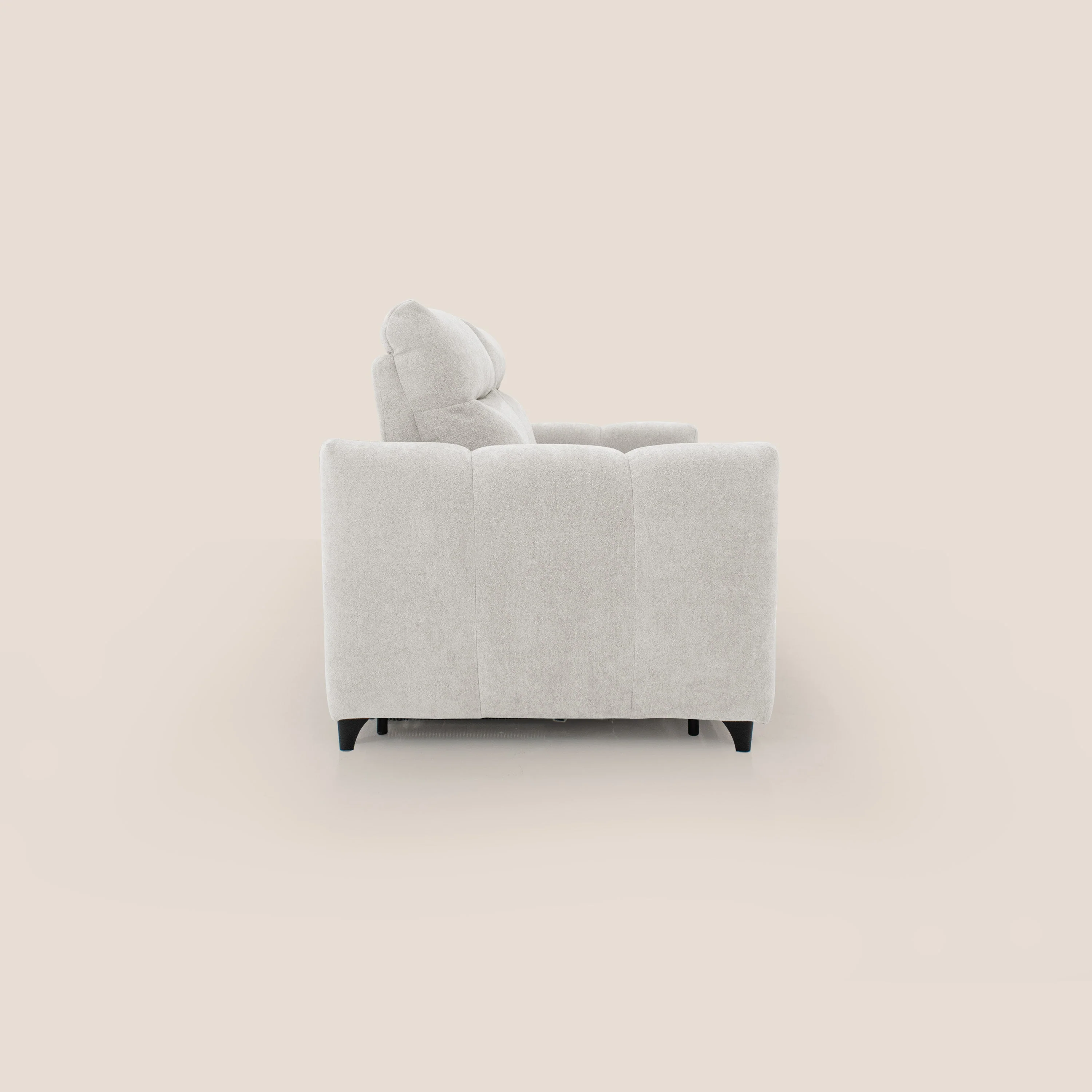 Peonia canapé convertible scandinave avec matelas H 18cm et dossier haut en bouclette imperméable T07 blanc - Image 7
