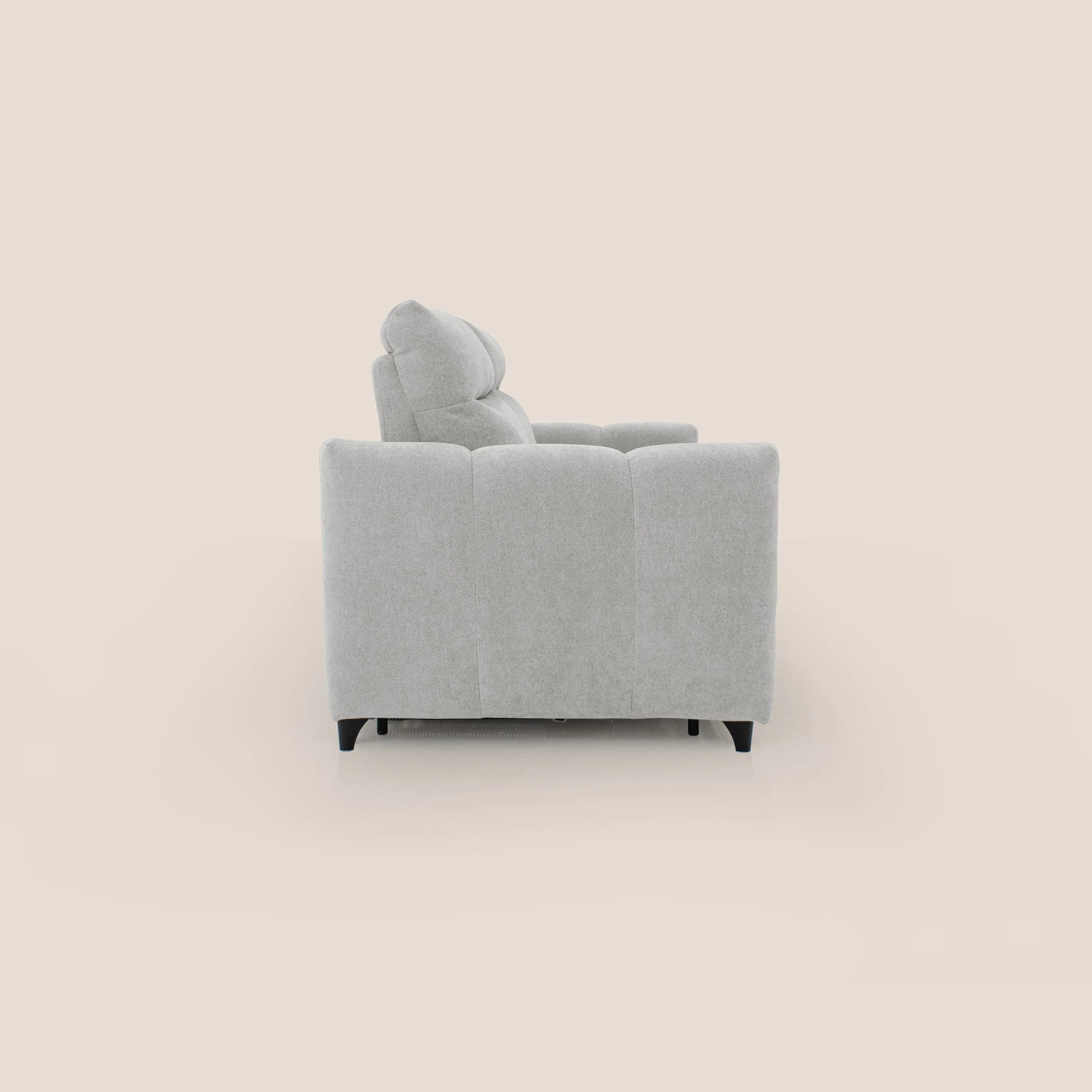 Peonia canapé convertible scandinave avec matelas H 18cm et dossier haut en bouclette imperméable T07 gris - Image 7