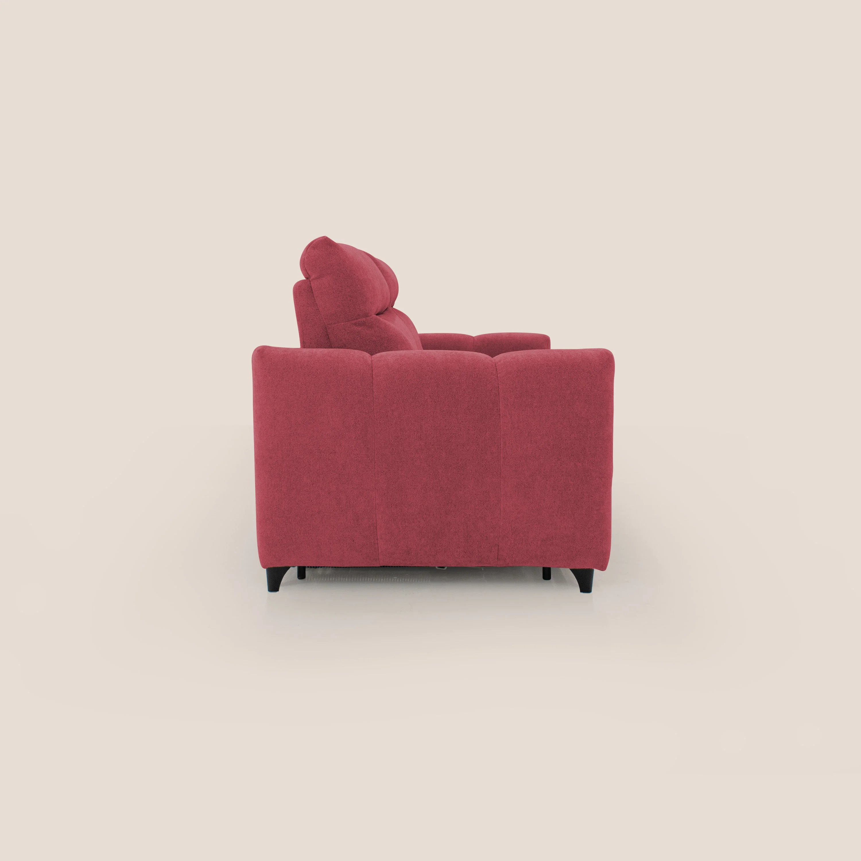 Peonia canapé convertible scandinave avec matelas H 18cm et dossier haut en bouclette imperméable T07 rouge - Image 7