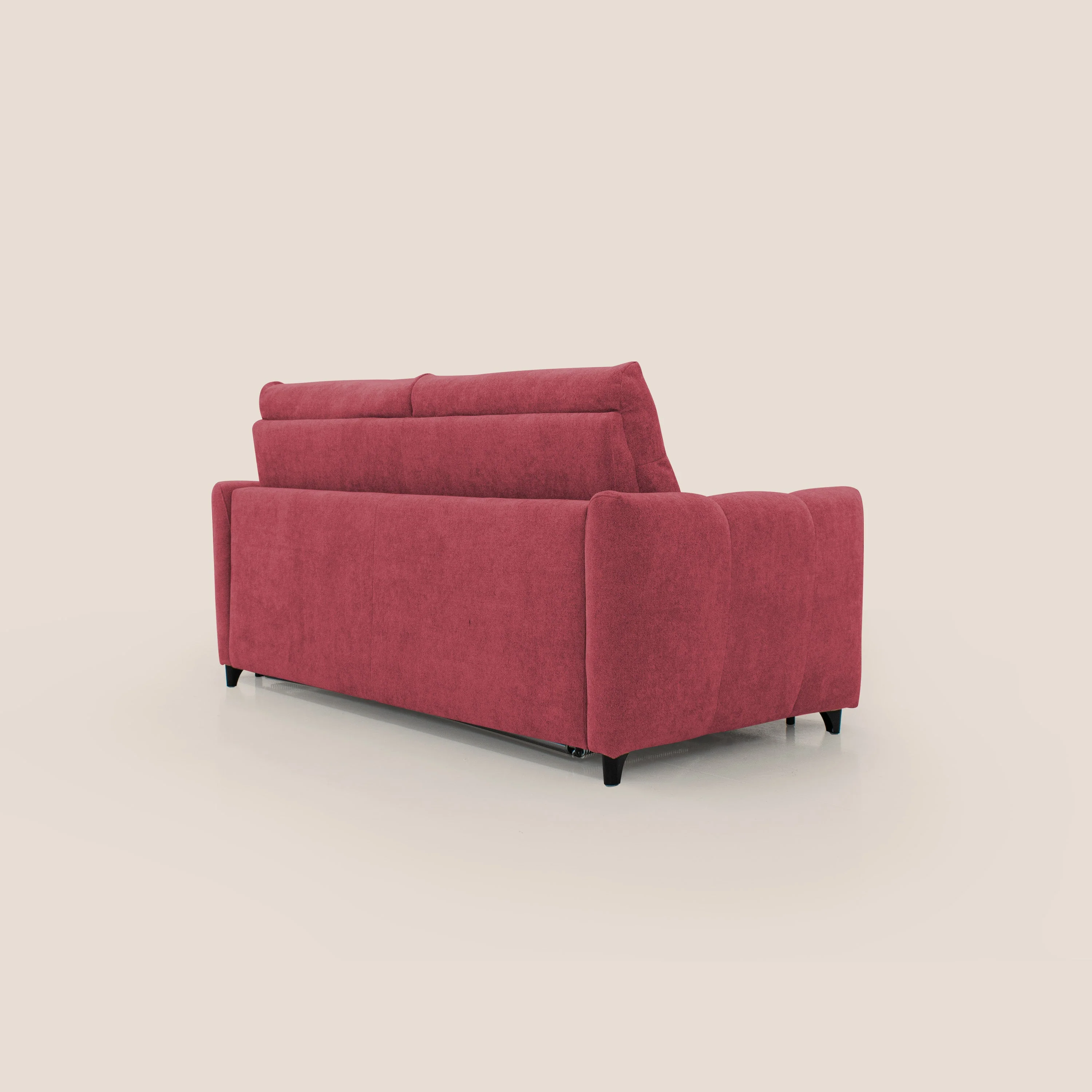 Peonia canapé convertible scandinave avec matelas H 18cm et dossier haut en bouclette imperméable T07 rouge - Image 8