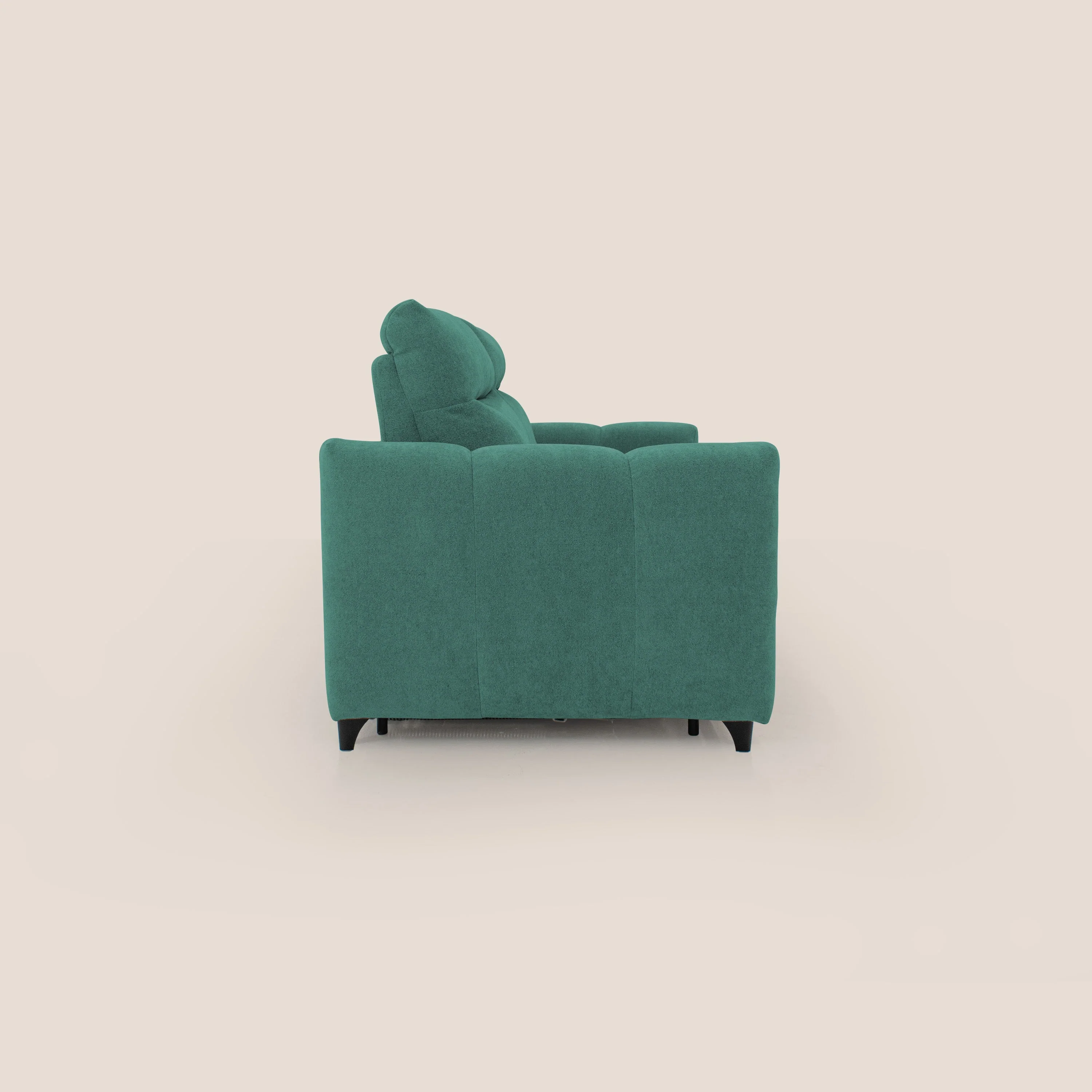 Peonia canapé convertible scandinave avec matelas H 18cm et dossier haut en bouclette imperméable T07 vert - Image 7