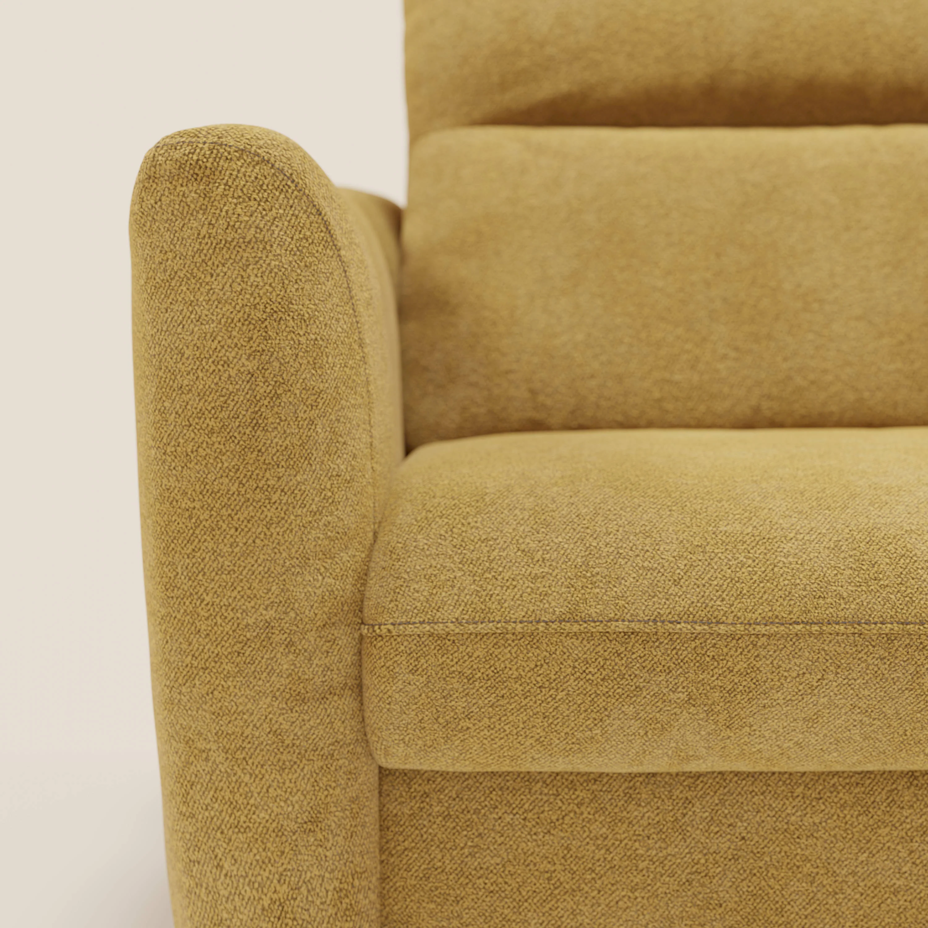 Peonia canapé d'angle convertible avec matelas H18 et chaise longue coffre en bouclette imperméable T07 jaune - Image 9