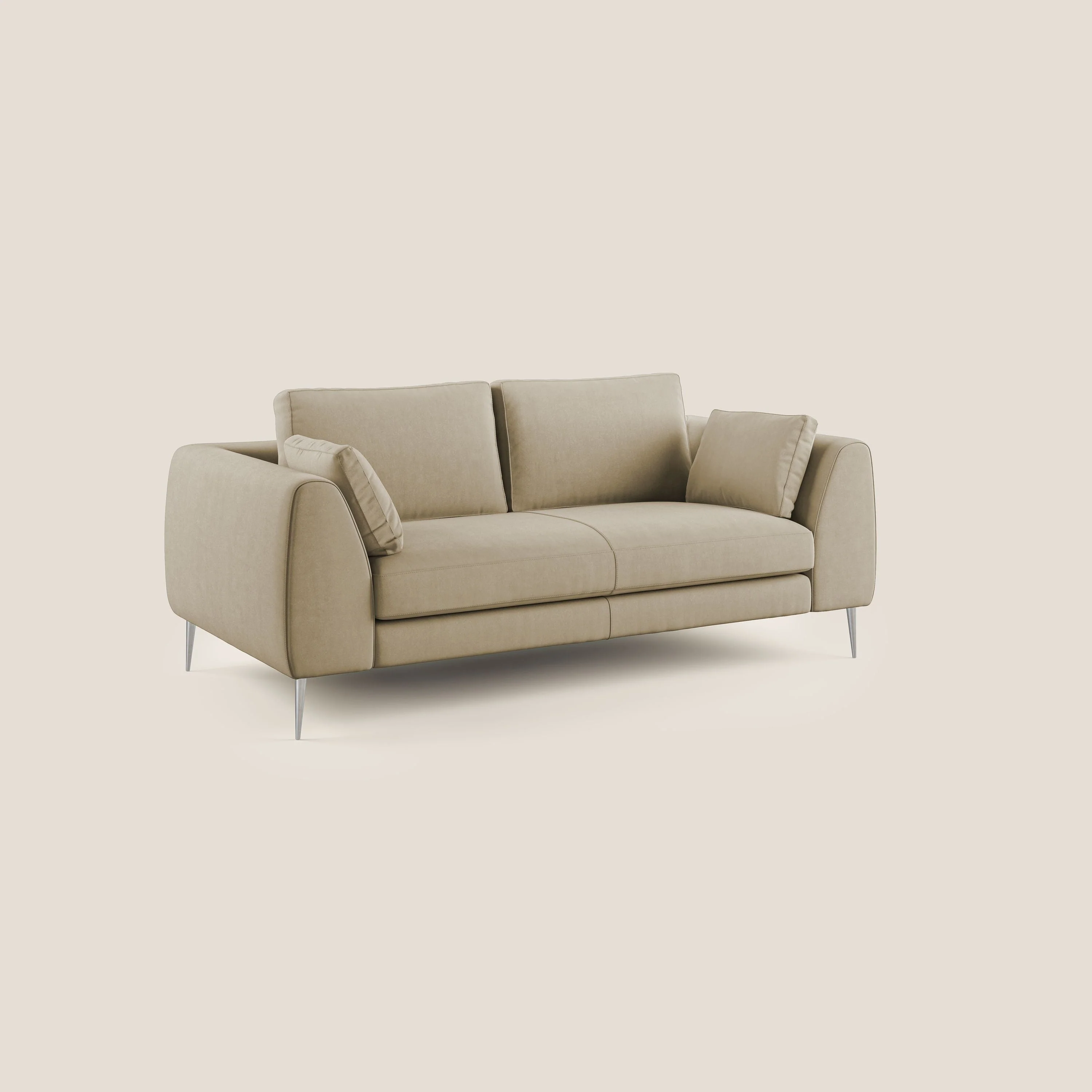 Plano canapé moderne en microfibre technique détachable T11 beige - Image 2