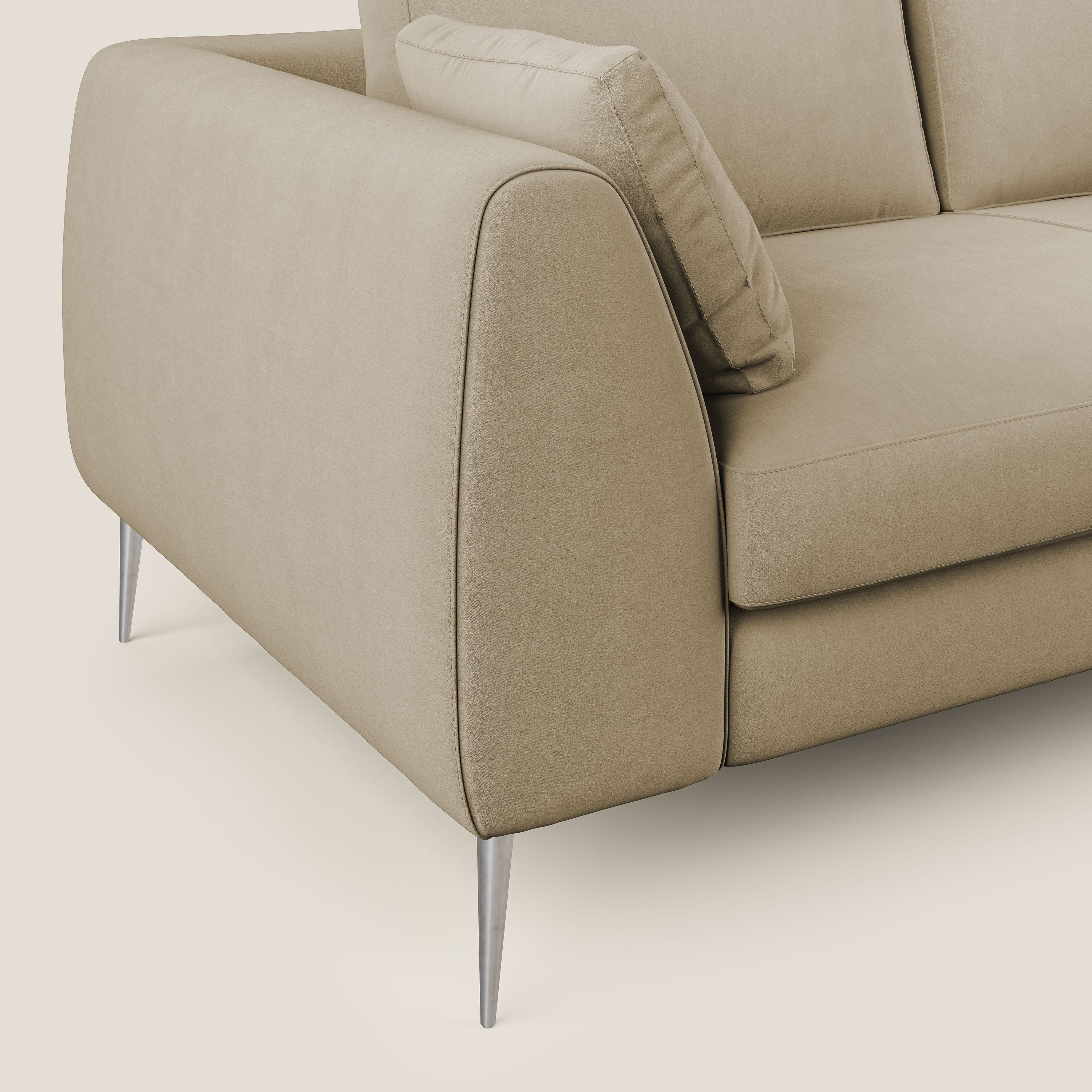 Plano canapé moderne en microfibre technique détachable T11 beige - Image 5