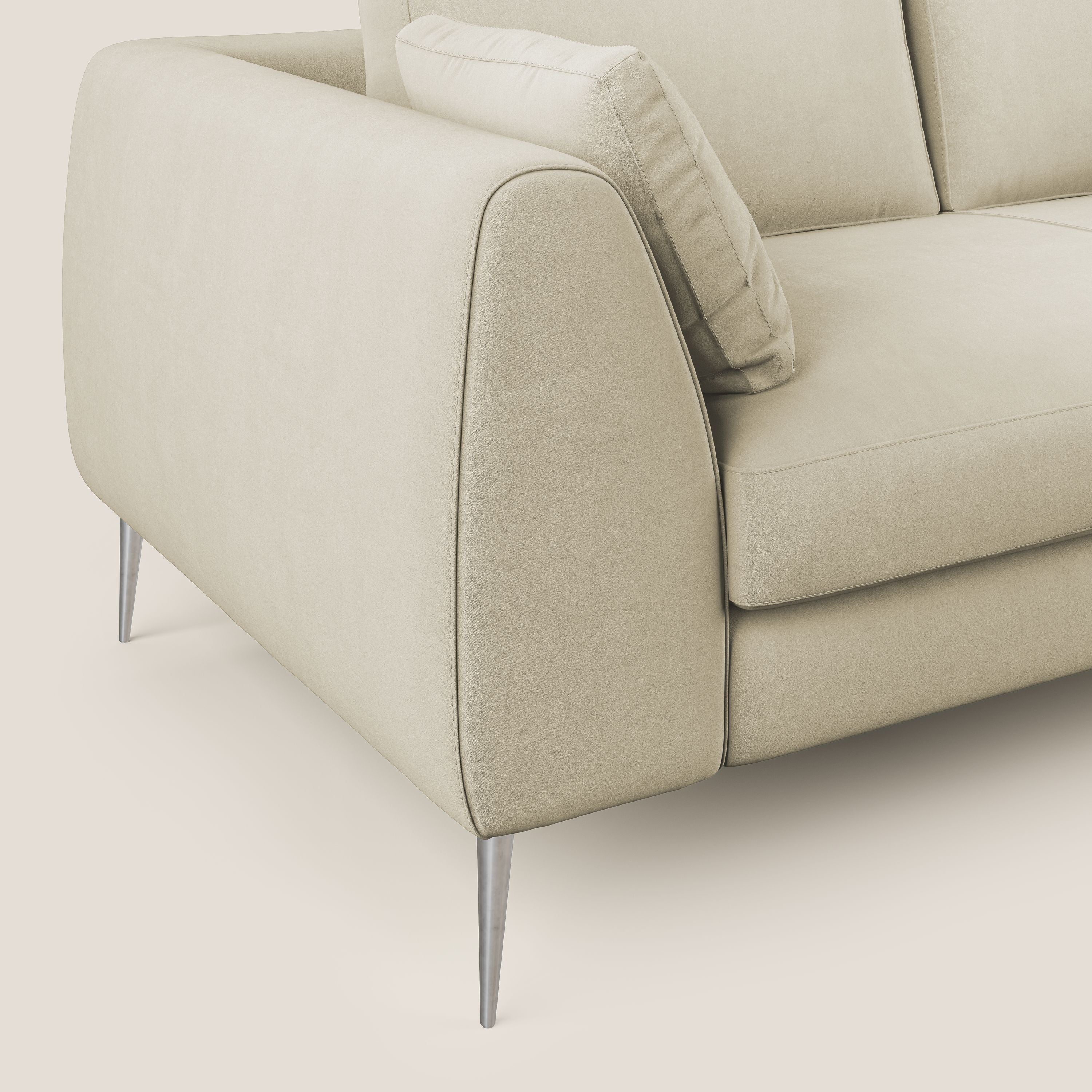 Plano canapé moderne en microfibre technique détachable T11 crème - Image 5