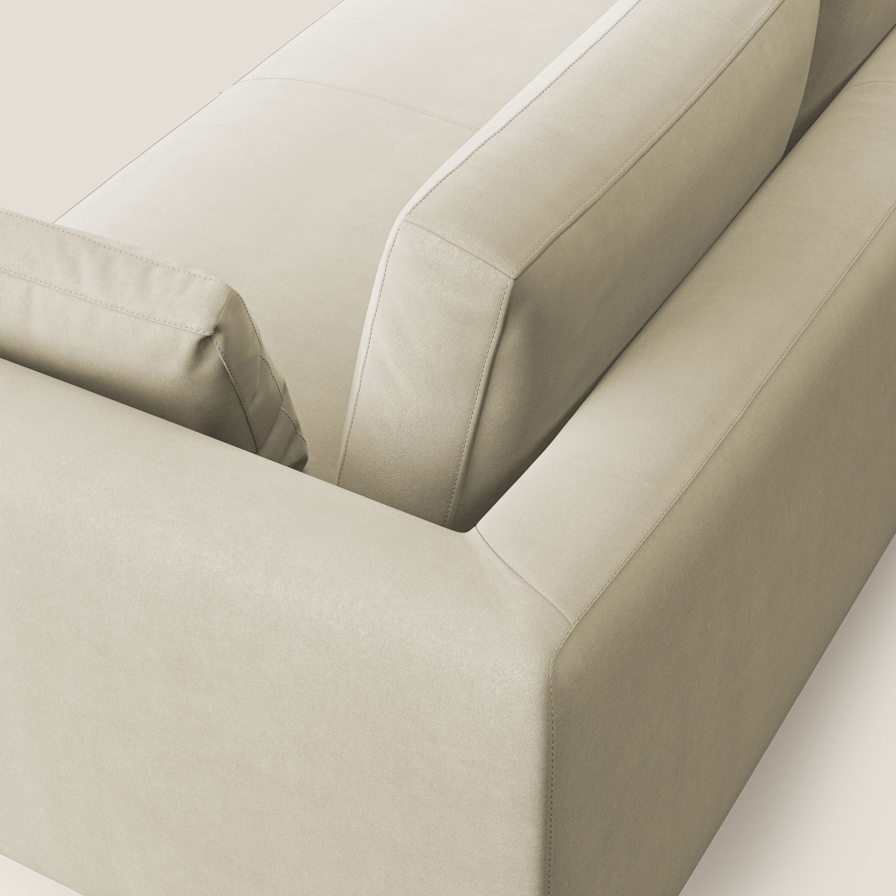 Plano canapé moderne en microfibre technique détachable T11 crème - Image 6
