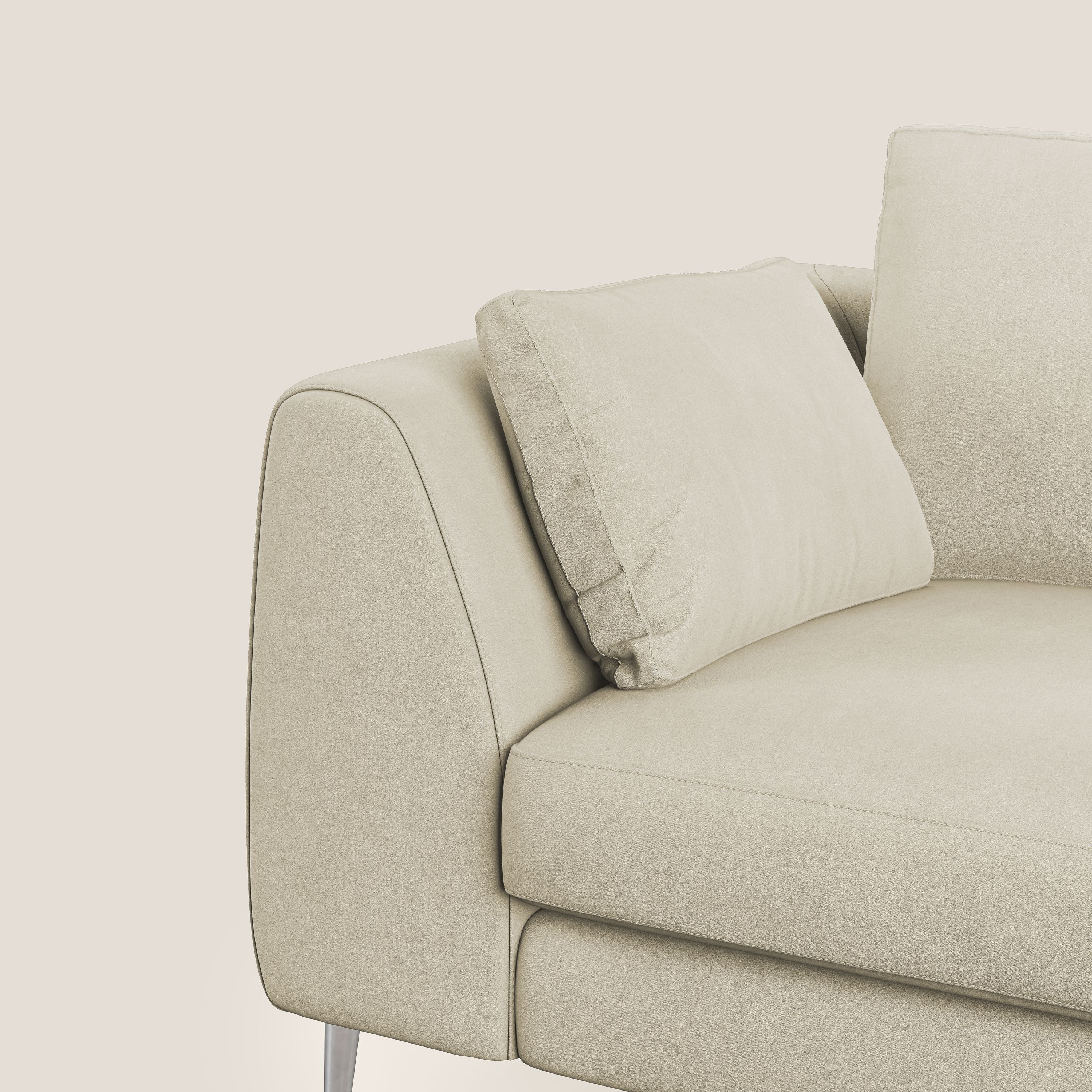 Plano canapé moderne en microfibre technique détachable T11 crème - Image 7