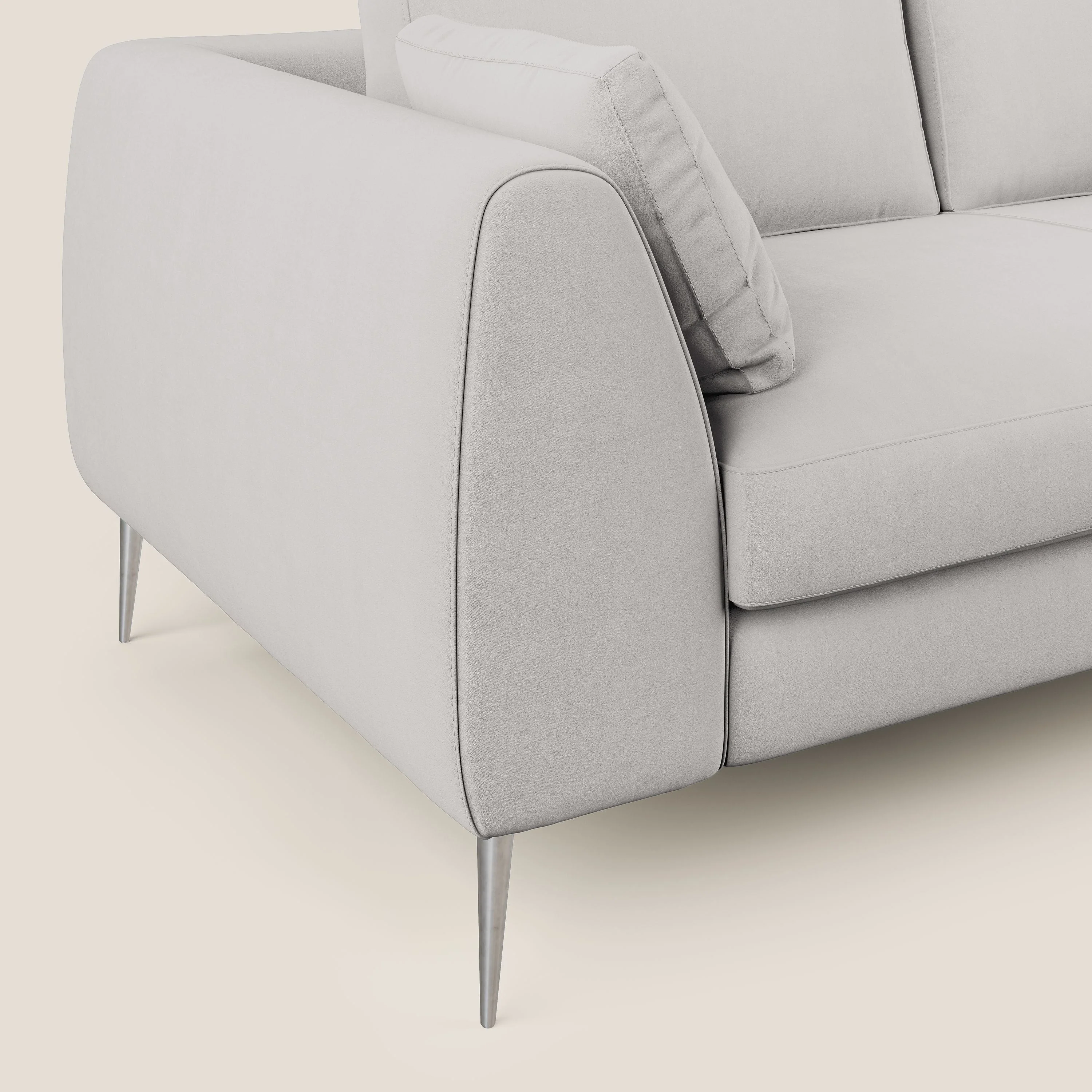 Plano canapé moderne en microfibre technique détachable T11 gris clair - Image 5