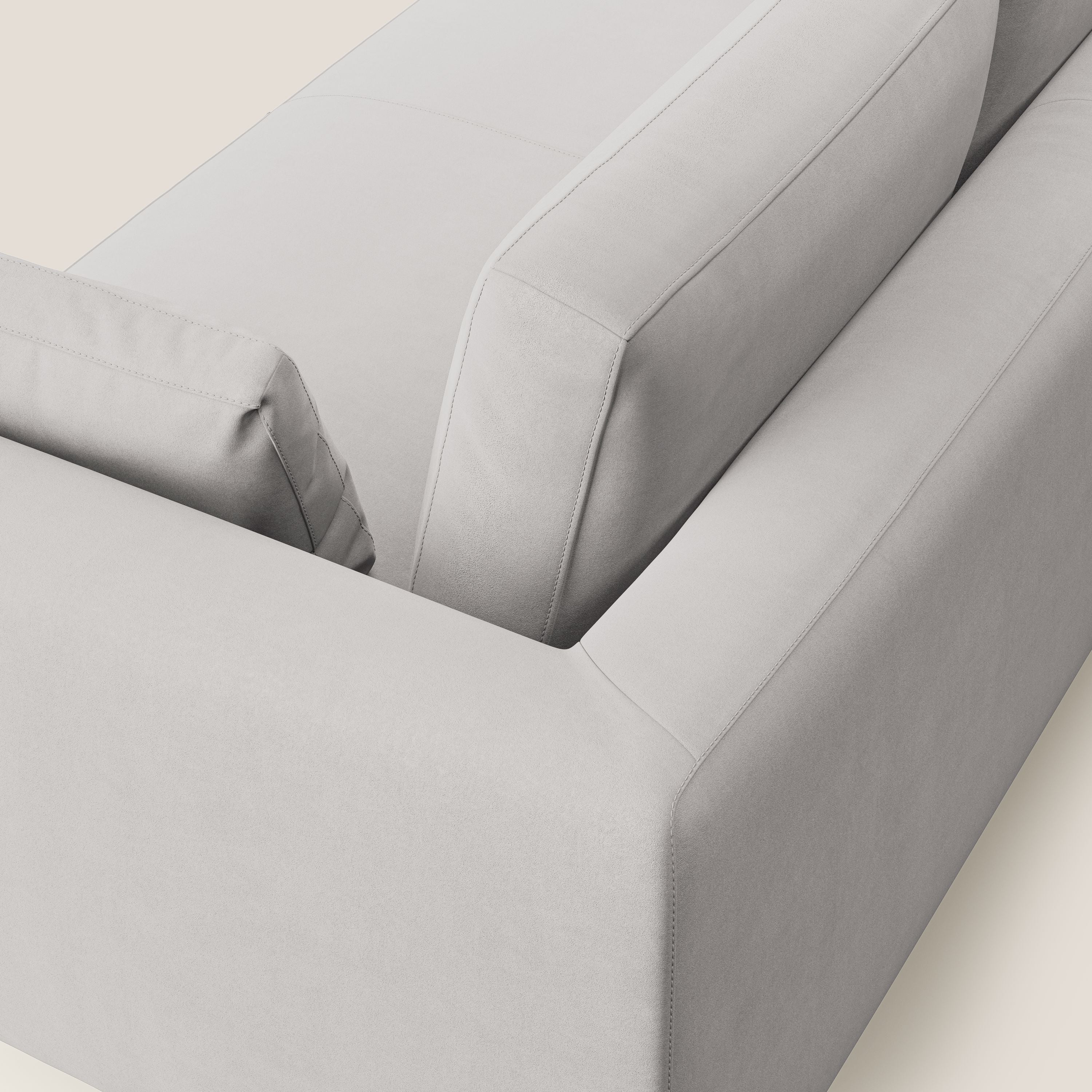 Plano canapé moderne en microfibre technique détachable T11 gris clair - Image 6
