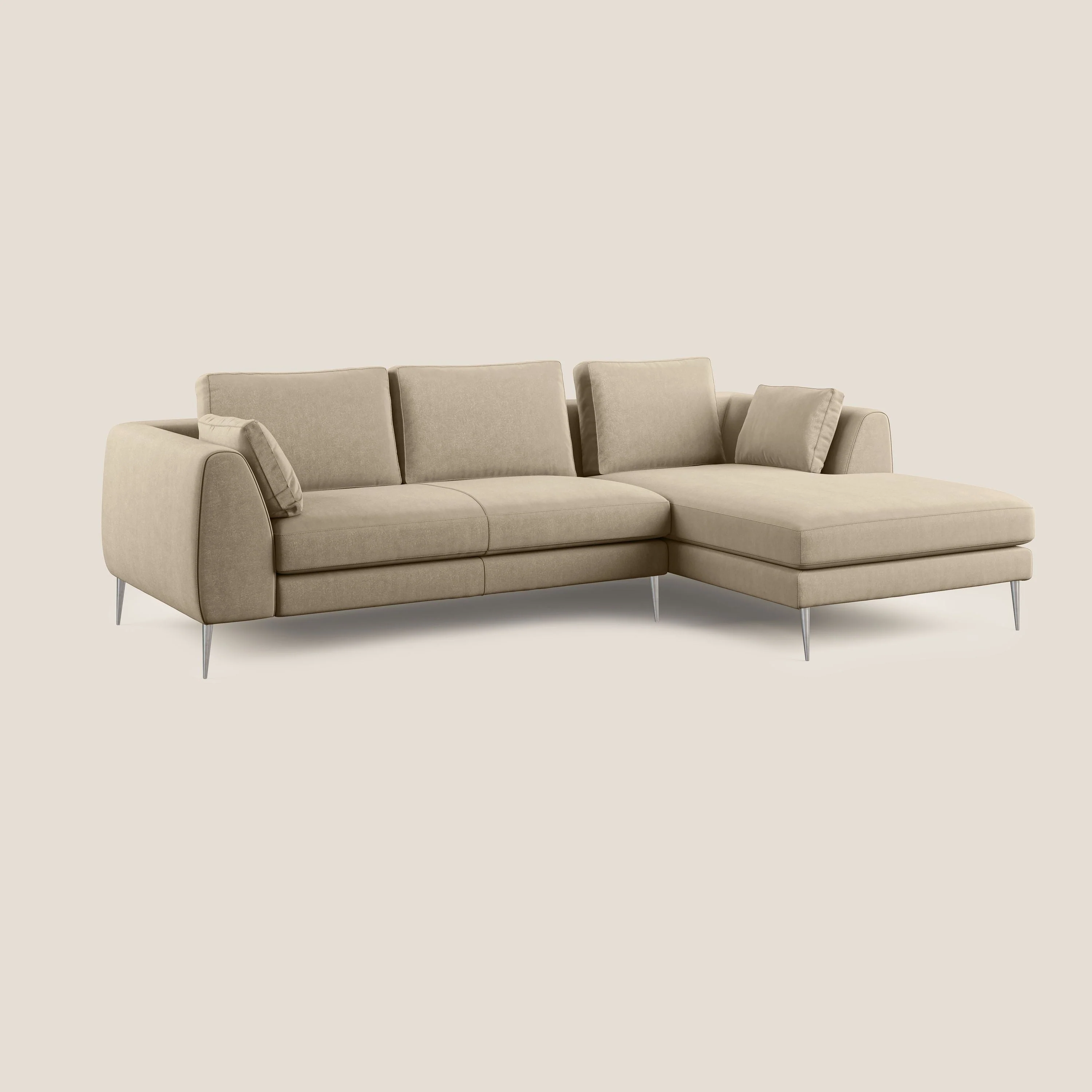 Plano canapé d'angle moderne en microfibre technique détachable T11 Taupe tortora - Image 2