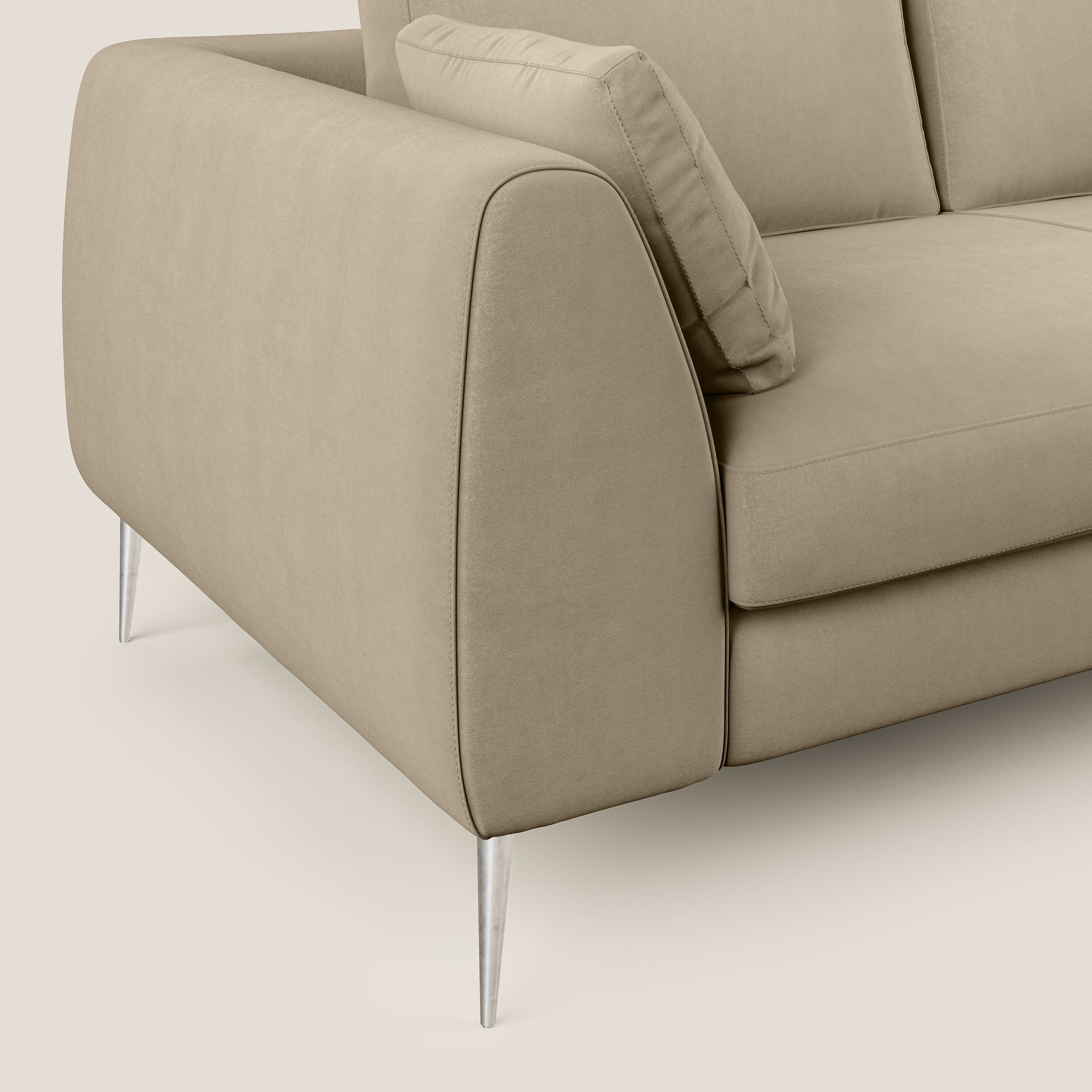 Plano canapé d'angle moderne en microfibre technique détachable T11 Taupe tortora - Image 5