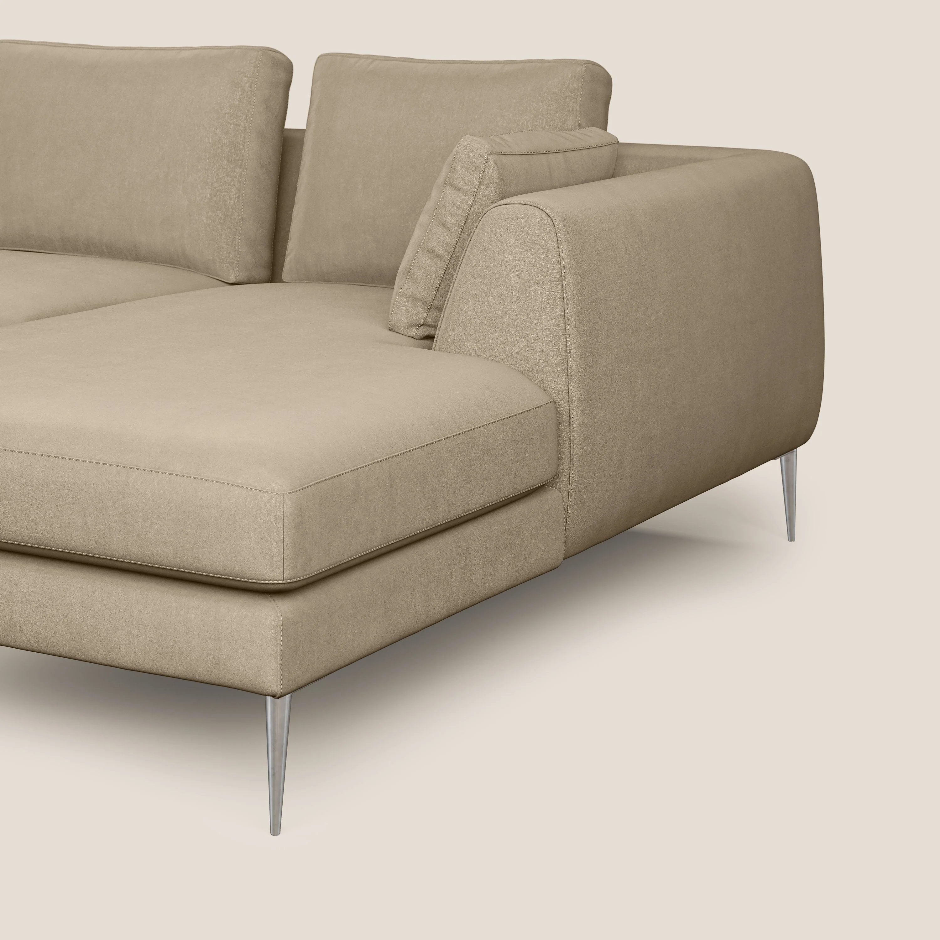 Plano canapé d'angle moderne en microfibre technique détachable T11 Taupe tortora - Image 6