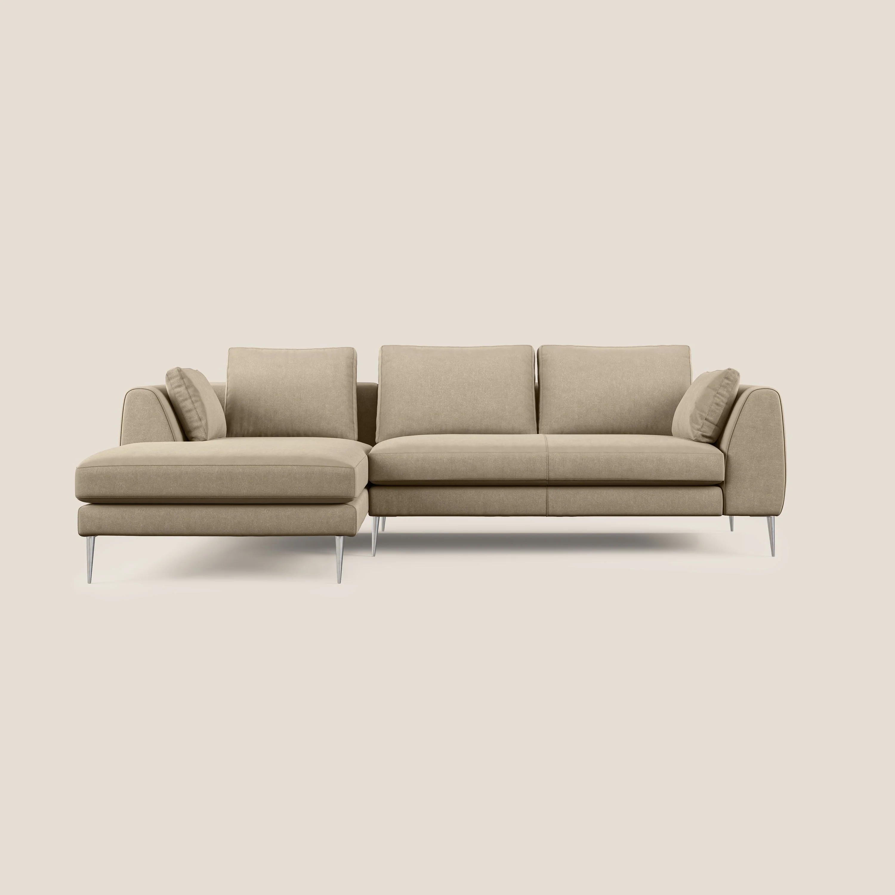 Plano canapé d'angle moderne en microfibre technique détachable T11 Taupe tortora - Image 7