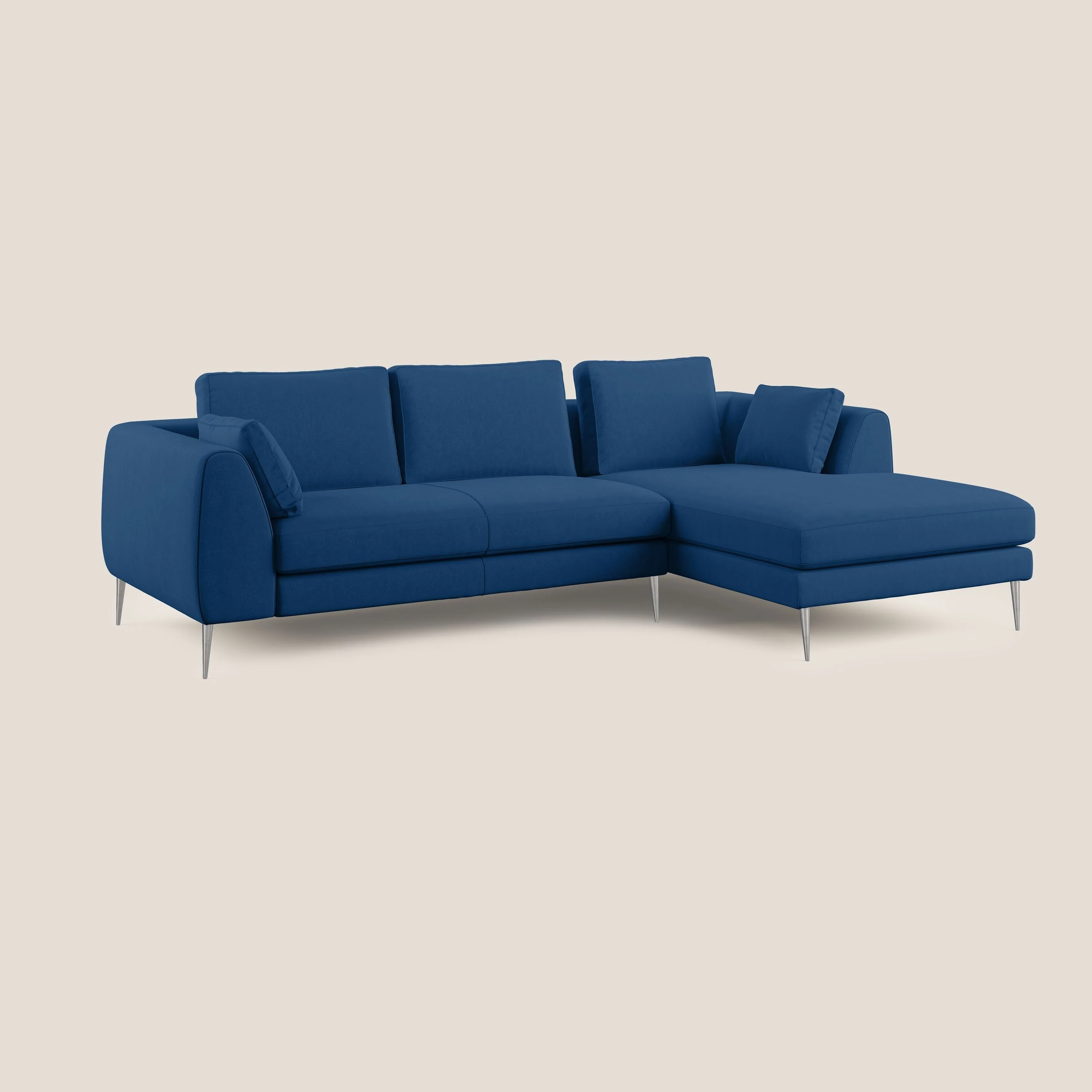 Plano canapé d'angle moderne en microfibre technique détachable T11 bleu - Image 2