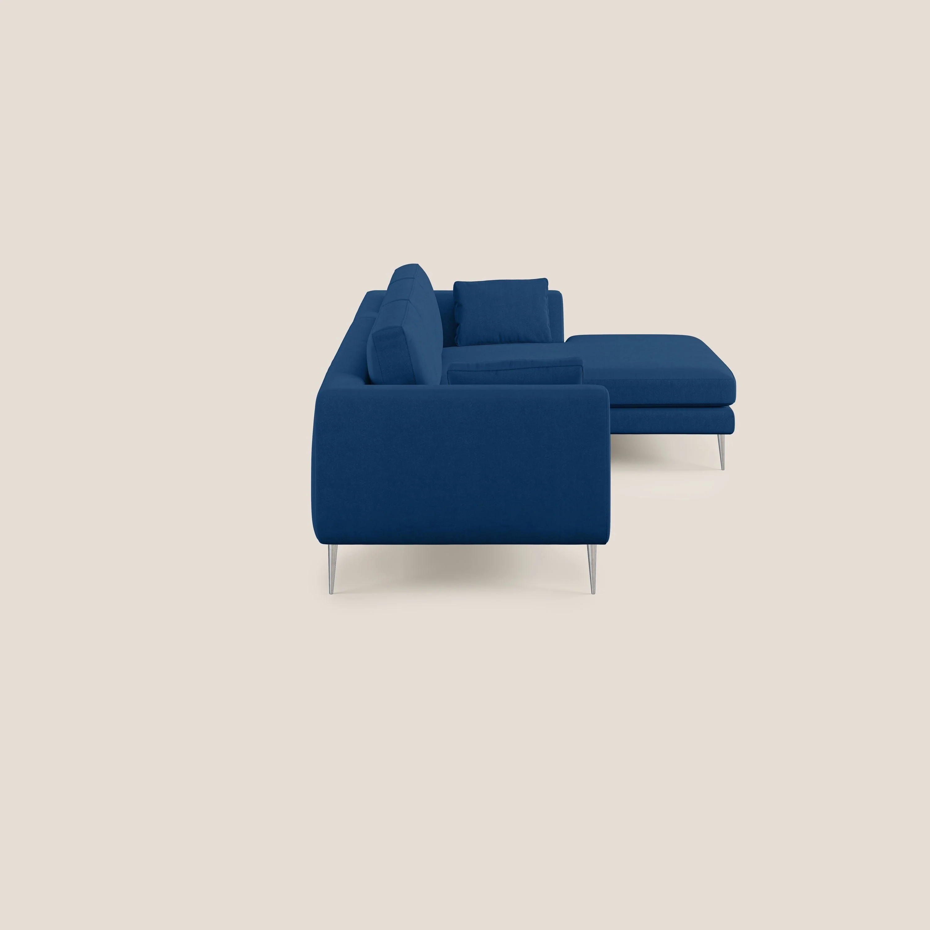 Plano canapé d'angle moderne en microfibre technique détachable T11 bleu - Image 3