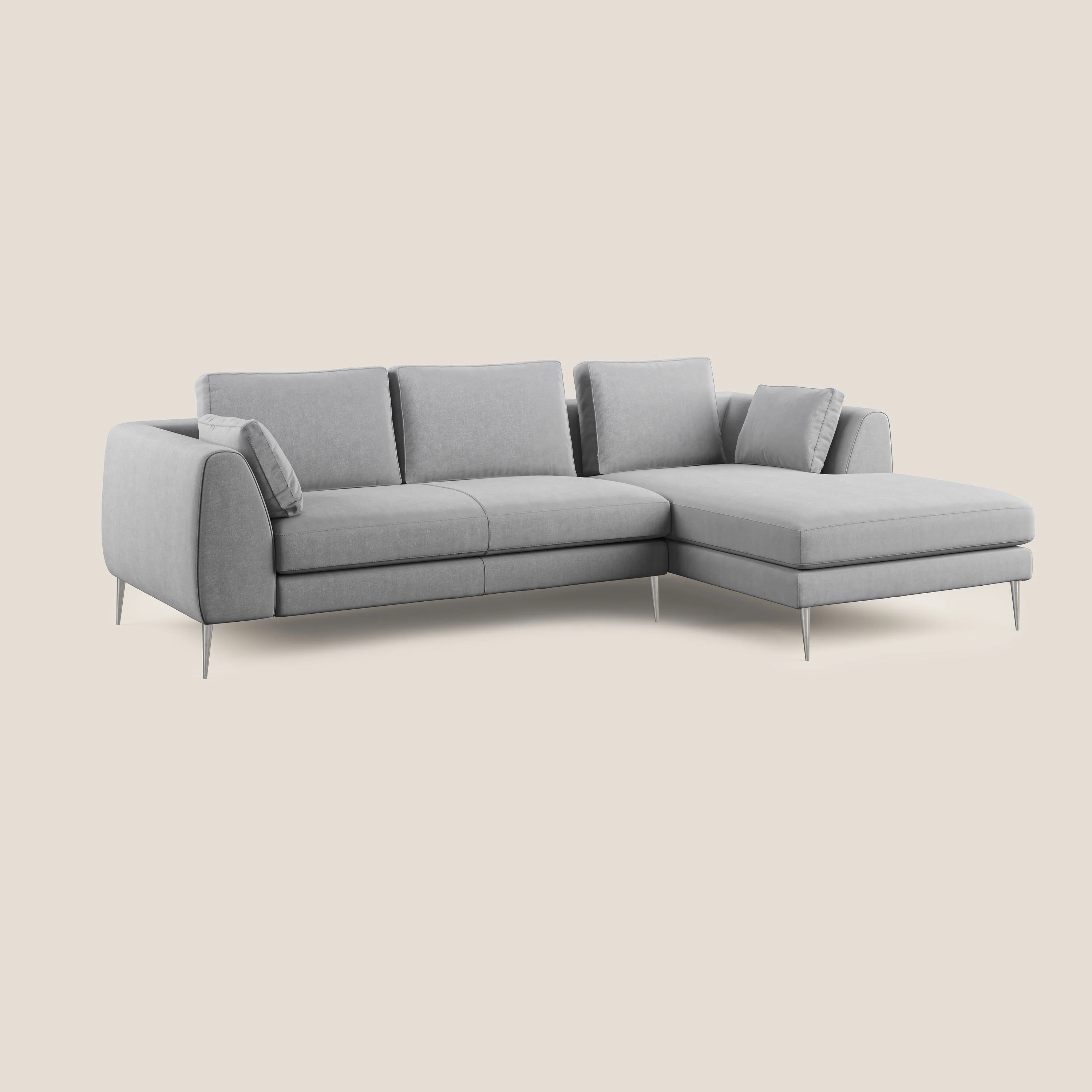 Plano canapé d'angle moderne en microfibre technique détachable T11 gris - Image 3