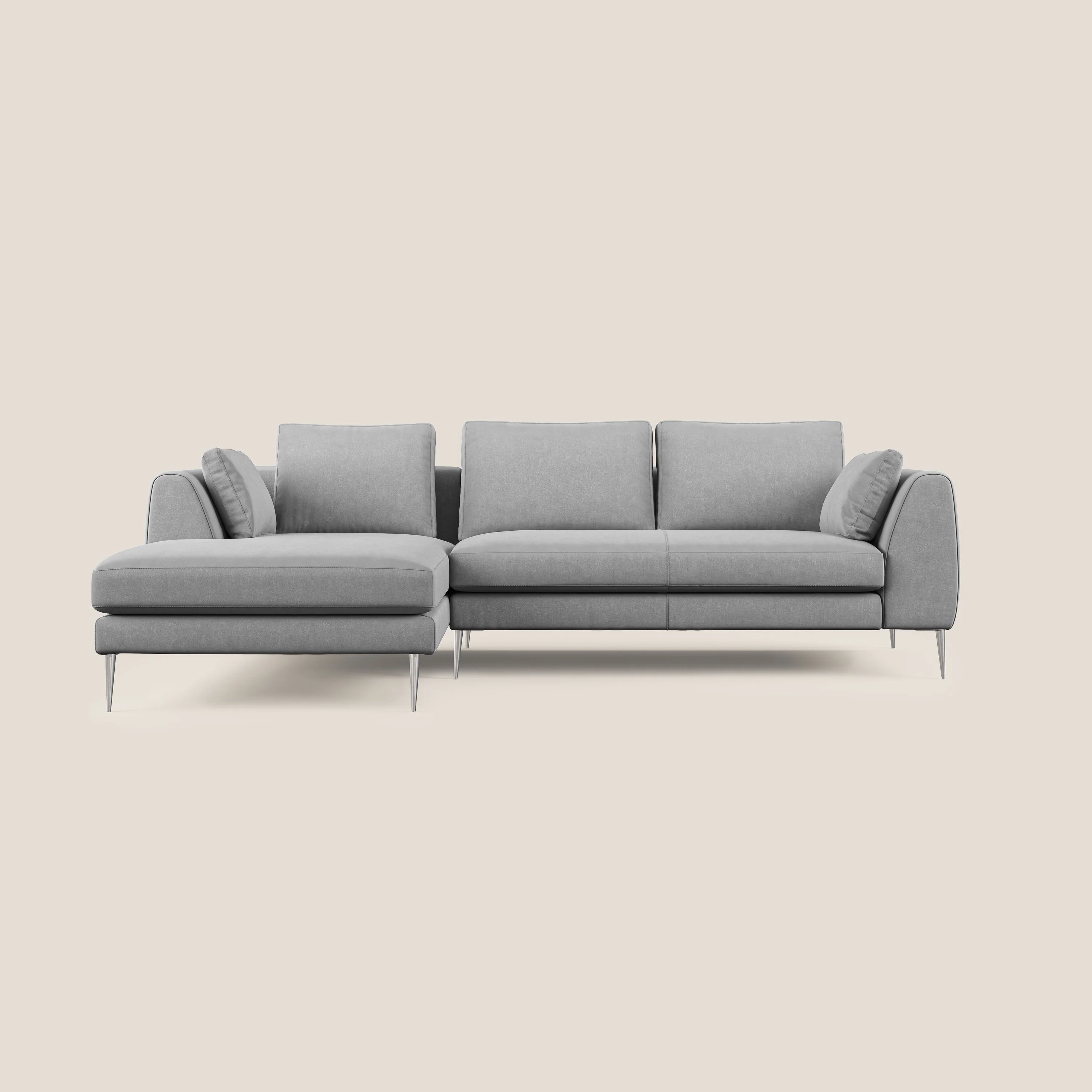 Plano canapé d'angle moderne en microfibre technique détachable T11 gris - Image 9