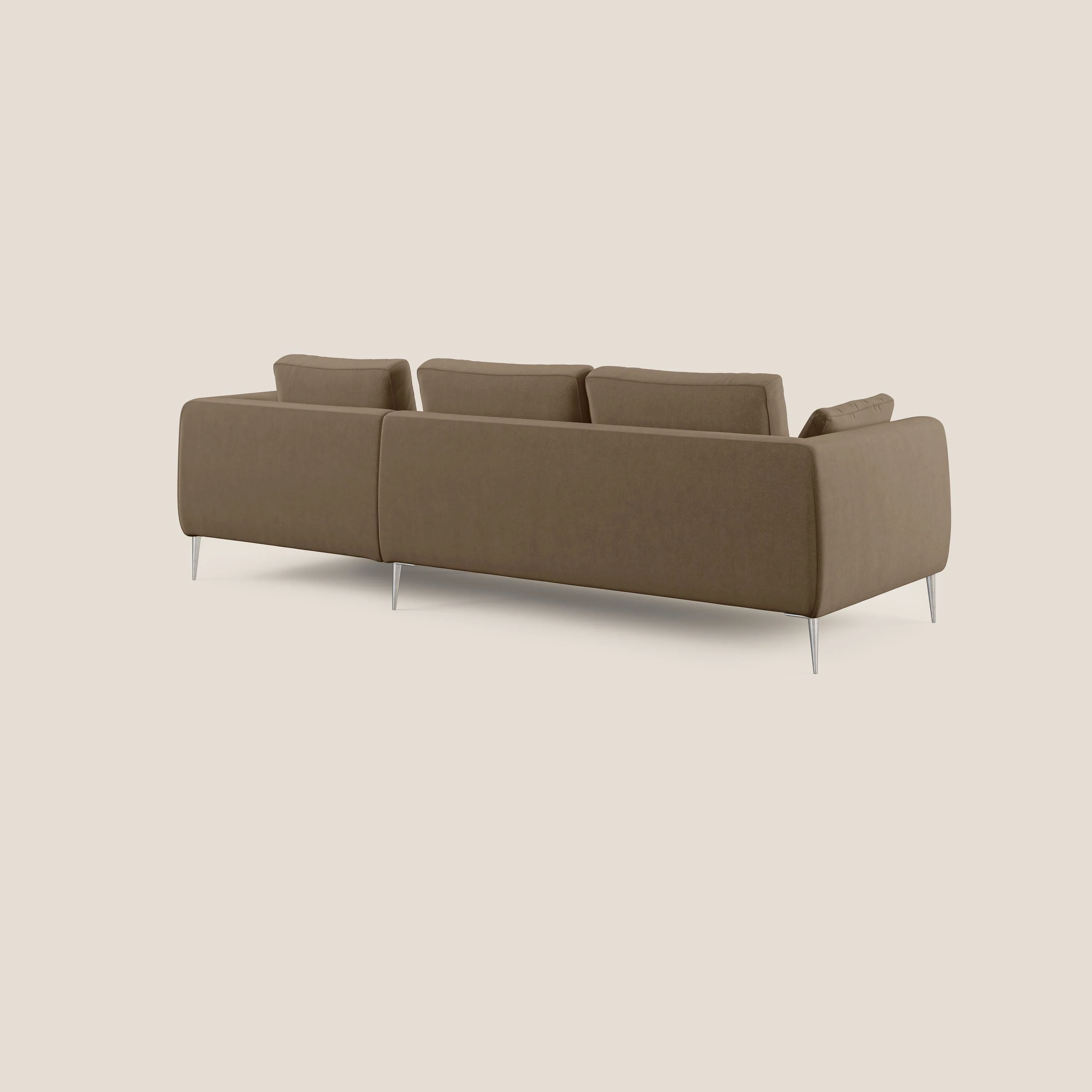 Plano canapé d'angle moderne en microfibre technique détachable T11 marron - Image 4