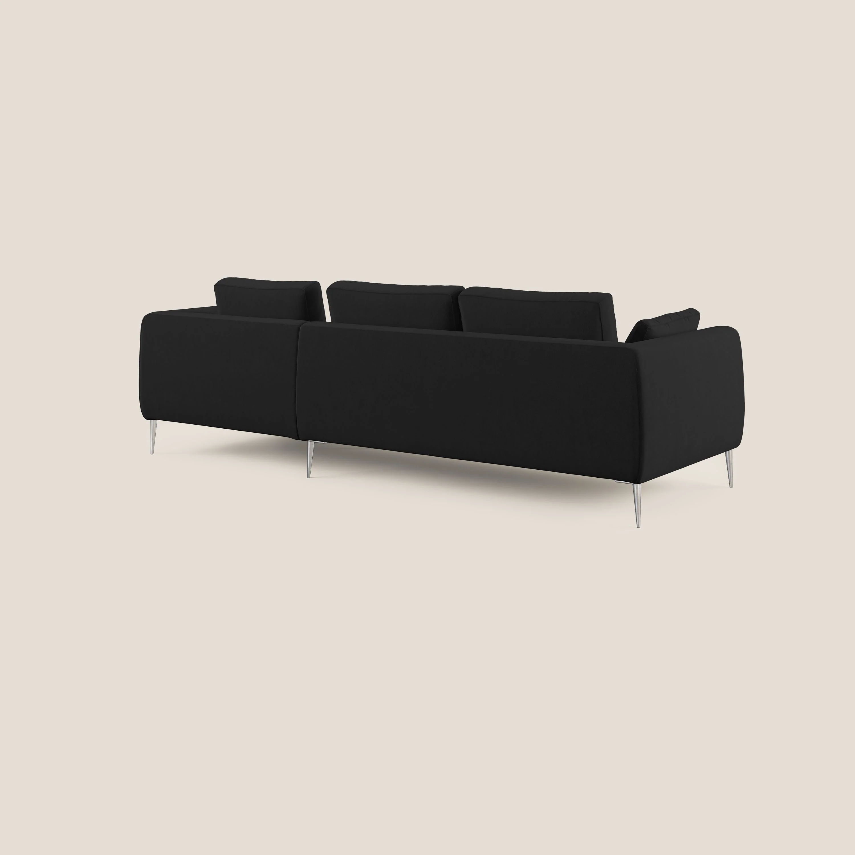 Plano canapé d'angle moderne en microfibre technique détachable T11 noir - Image 4