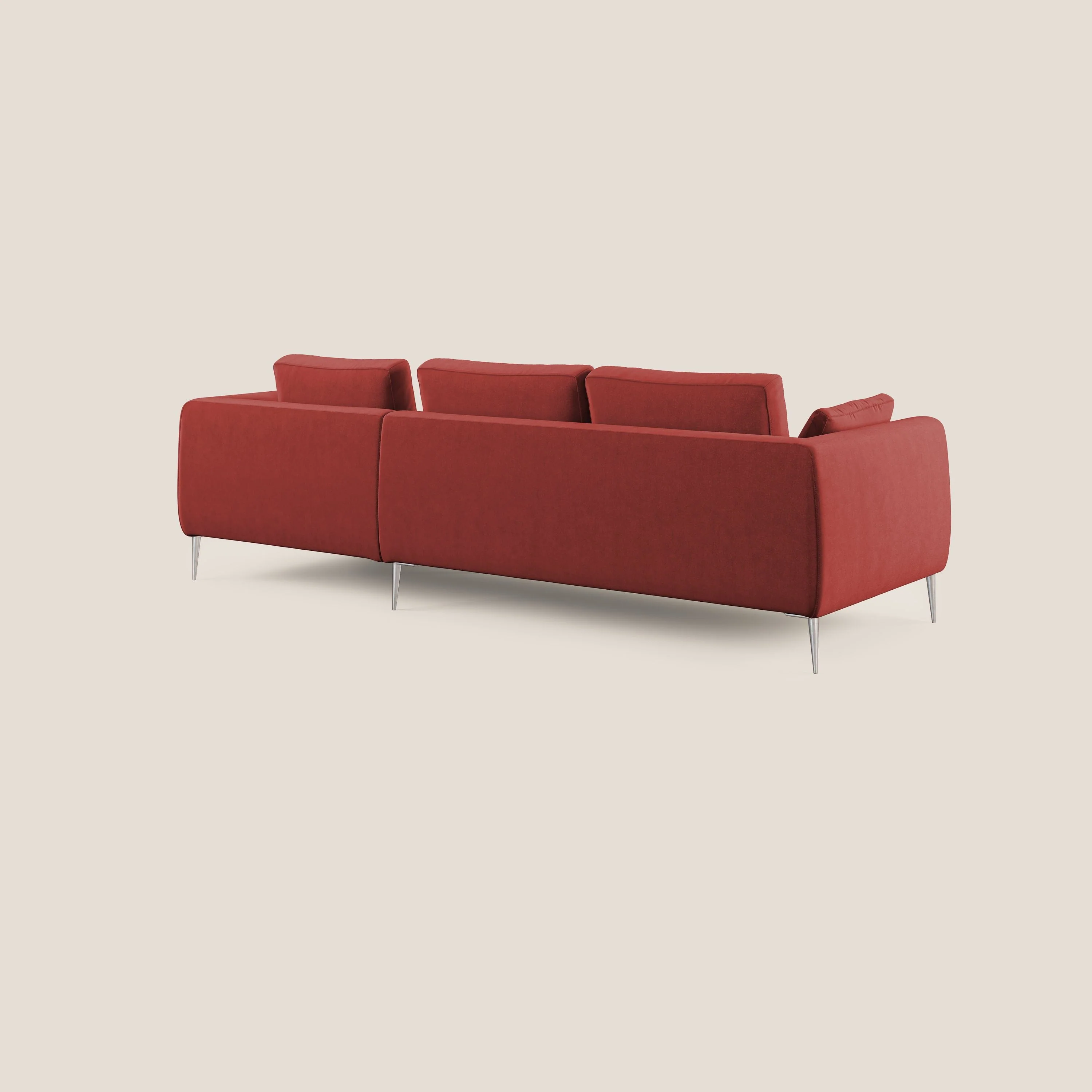 Plano canapé d'angle moderne en microfibre technique détachable T11 rouge - Image 4