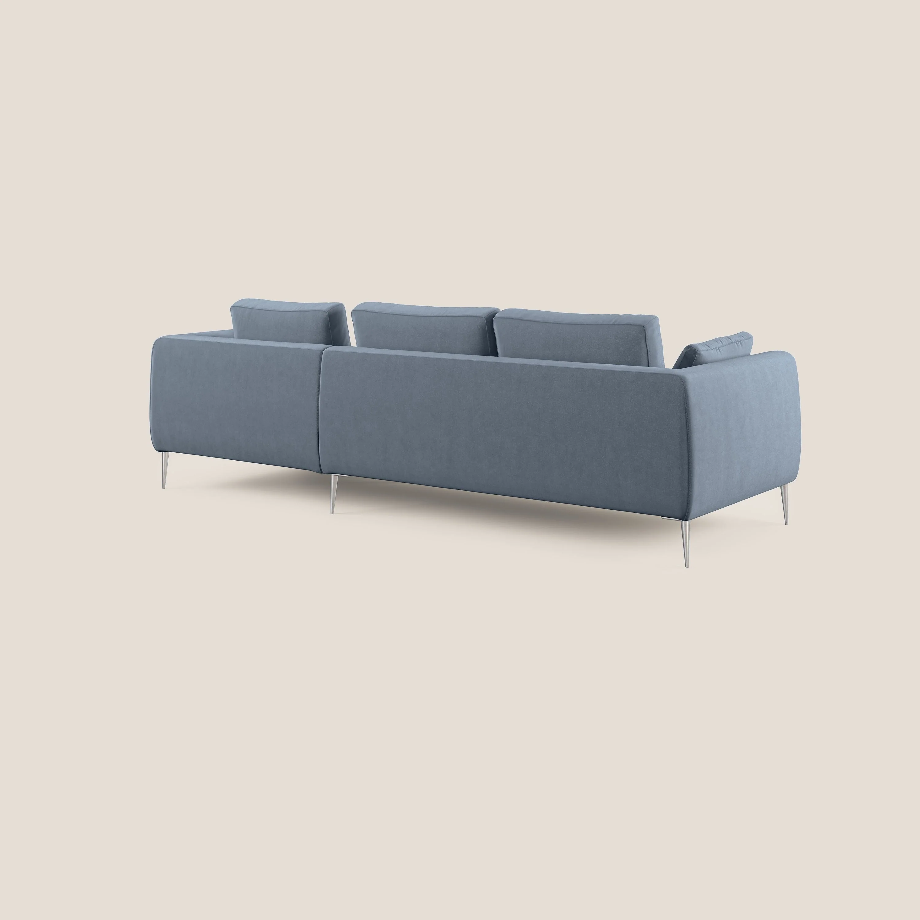 Plano canapé d'angle moderne en microfibre technique détachable T11 sucre glace - Image 4