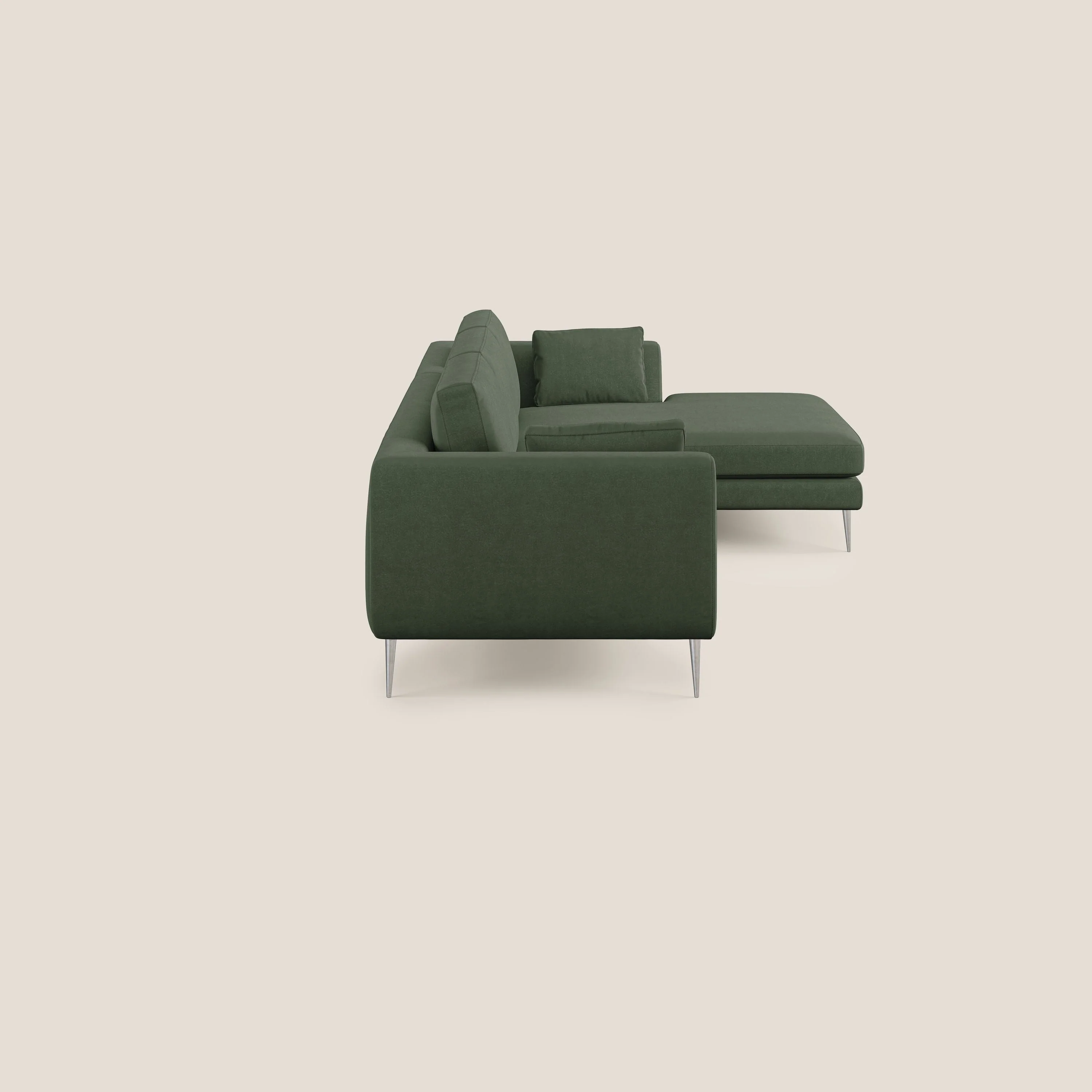 Plano canapé d'angle moderne en microfibre technique détachable T11 vert - Image 3