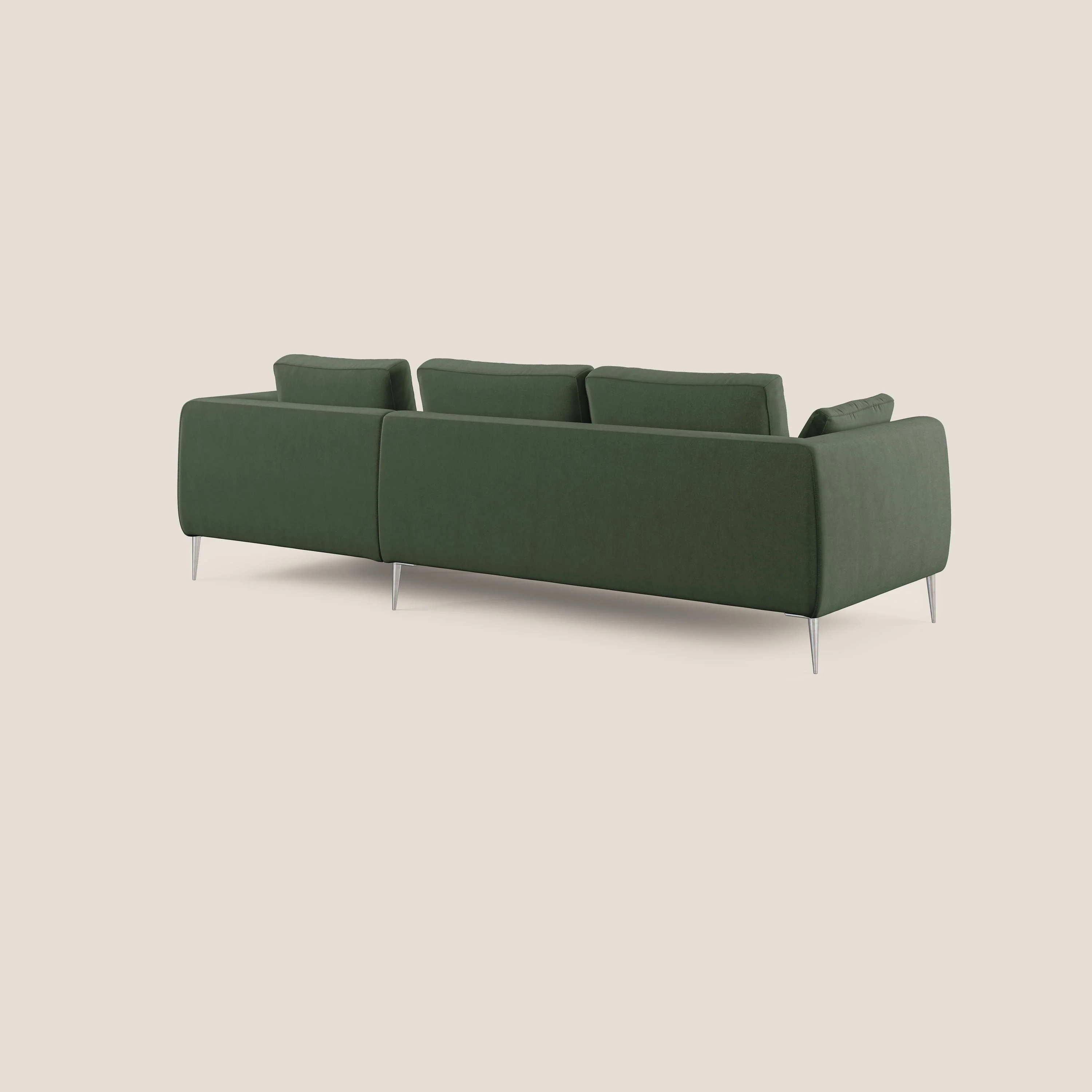 Plano canapé d'angle moderne en microfibre technique détachable T11 vert - Image 4