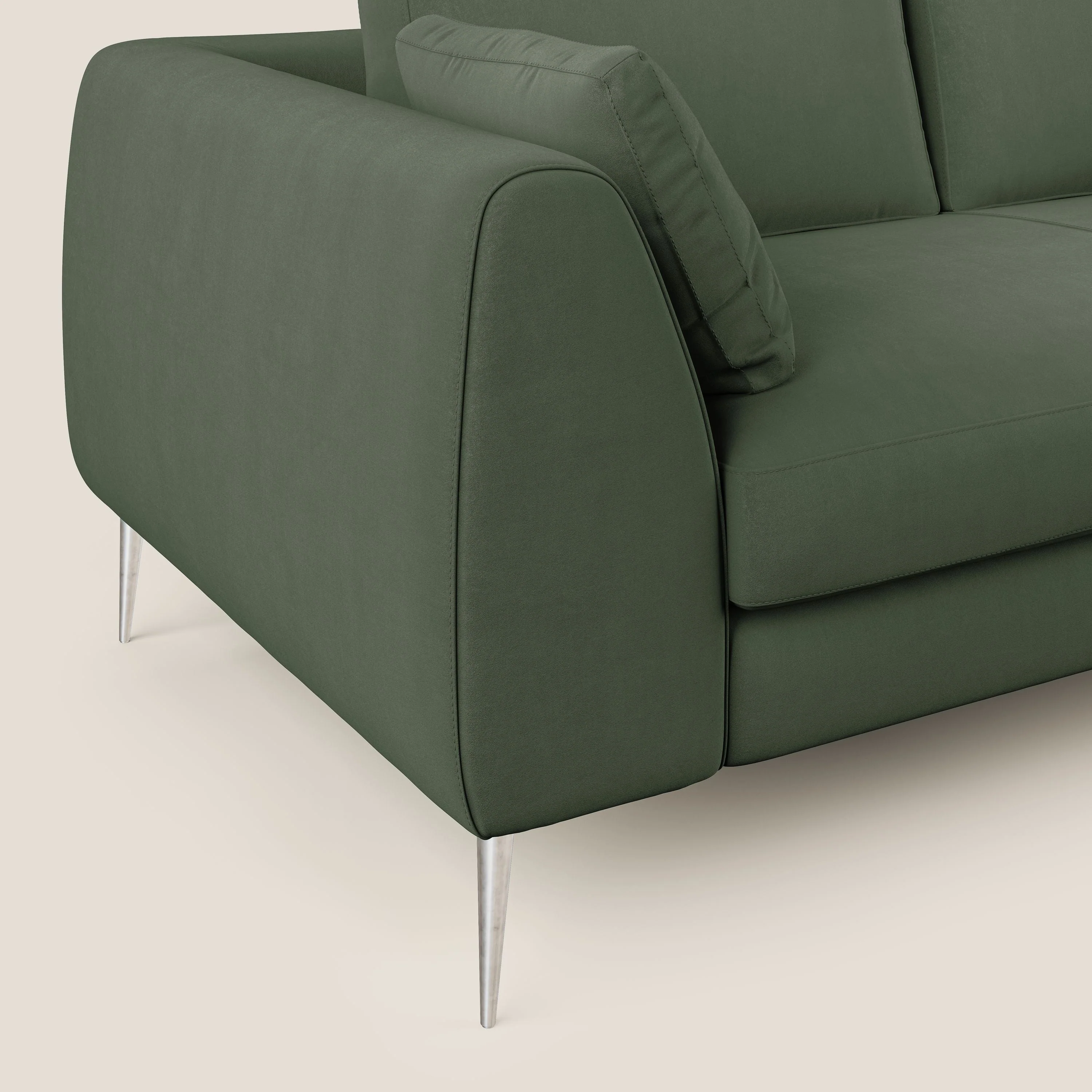 Plano canapé d'angle moderne en microfibre technique détachable T11 vert - Image 5