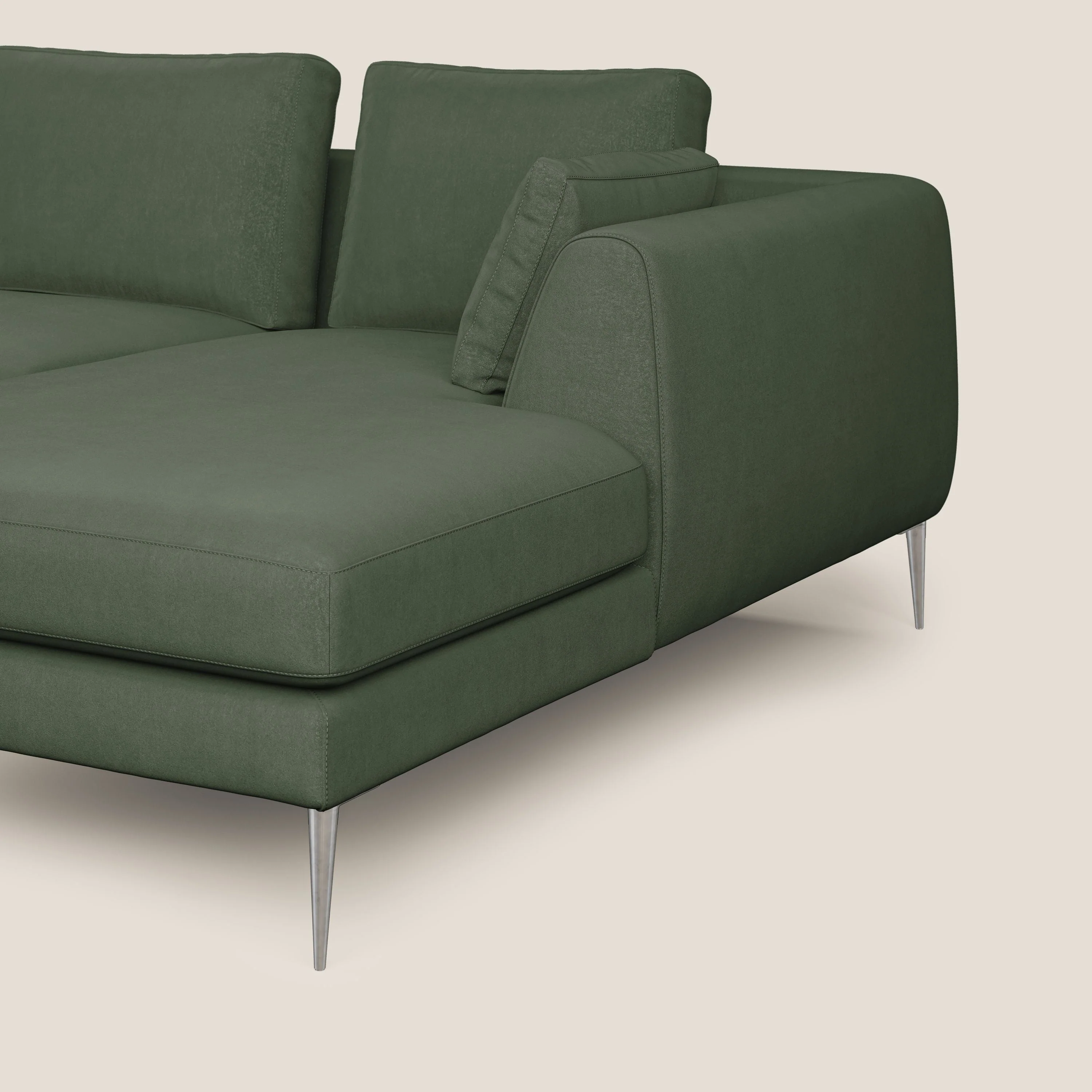Plano canapé d'angle moderne en microfibre technique détachable T11 vert - Image 6
