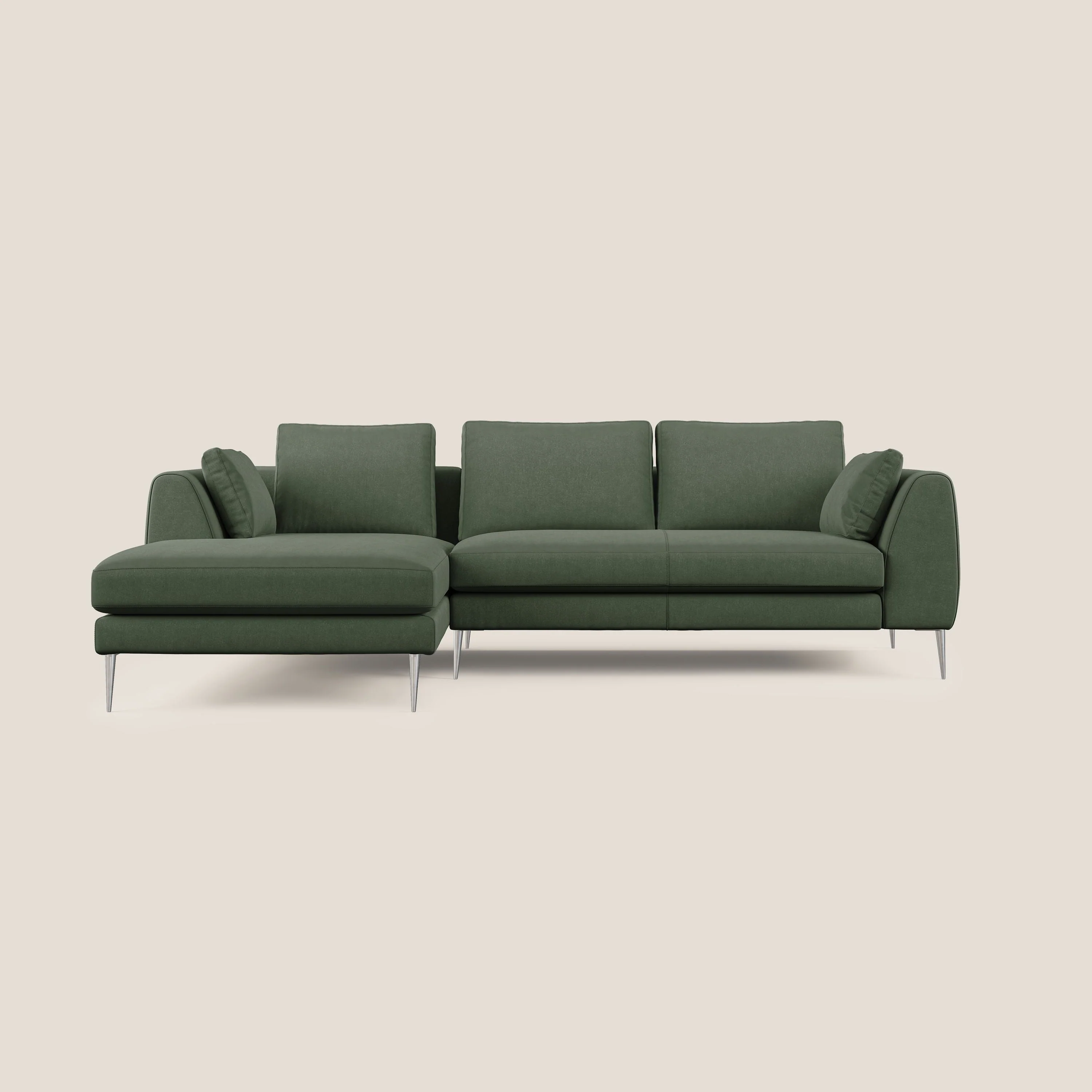 Plano canapé d'angle moderne en microfibre technique détachable T11 vert - Image 7