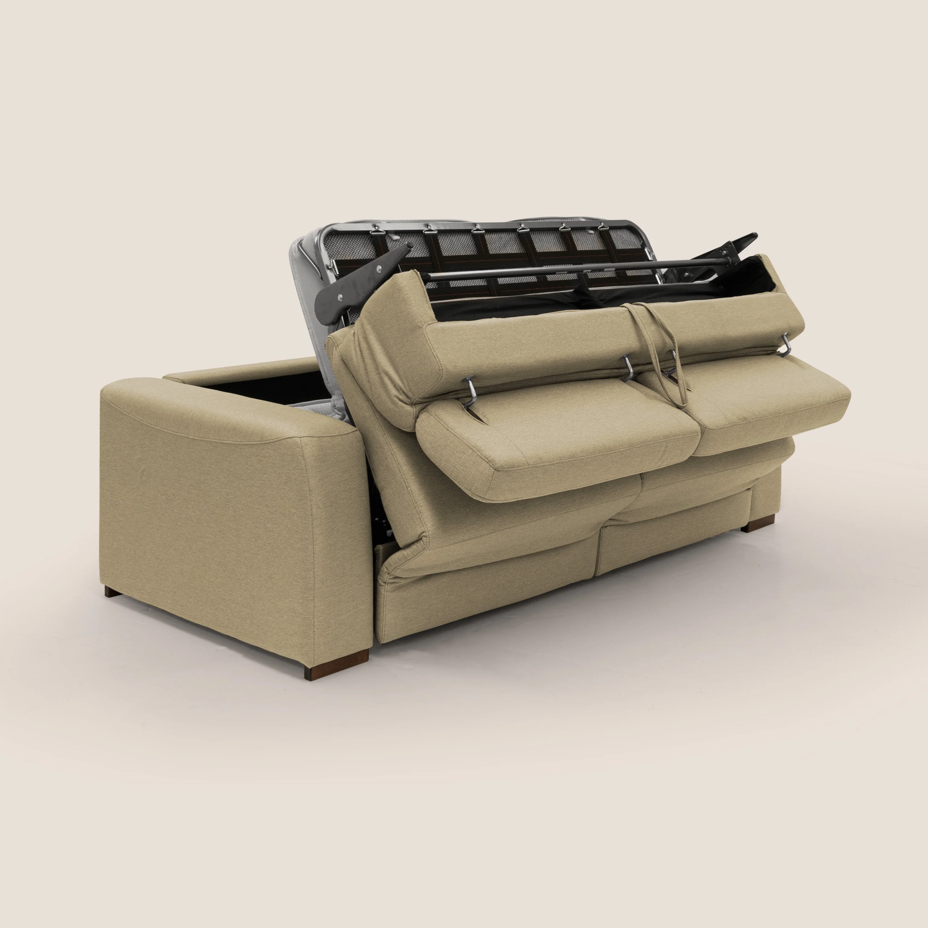 Poseidon canapé lit convertible + RELAX électrique en tissu imperméable détachable T05 chameau - Image 3