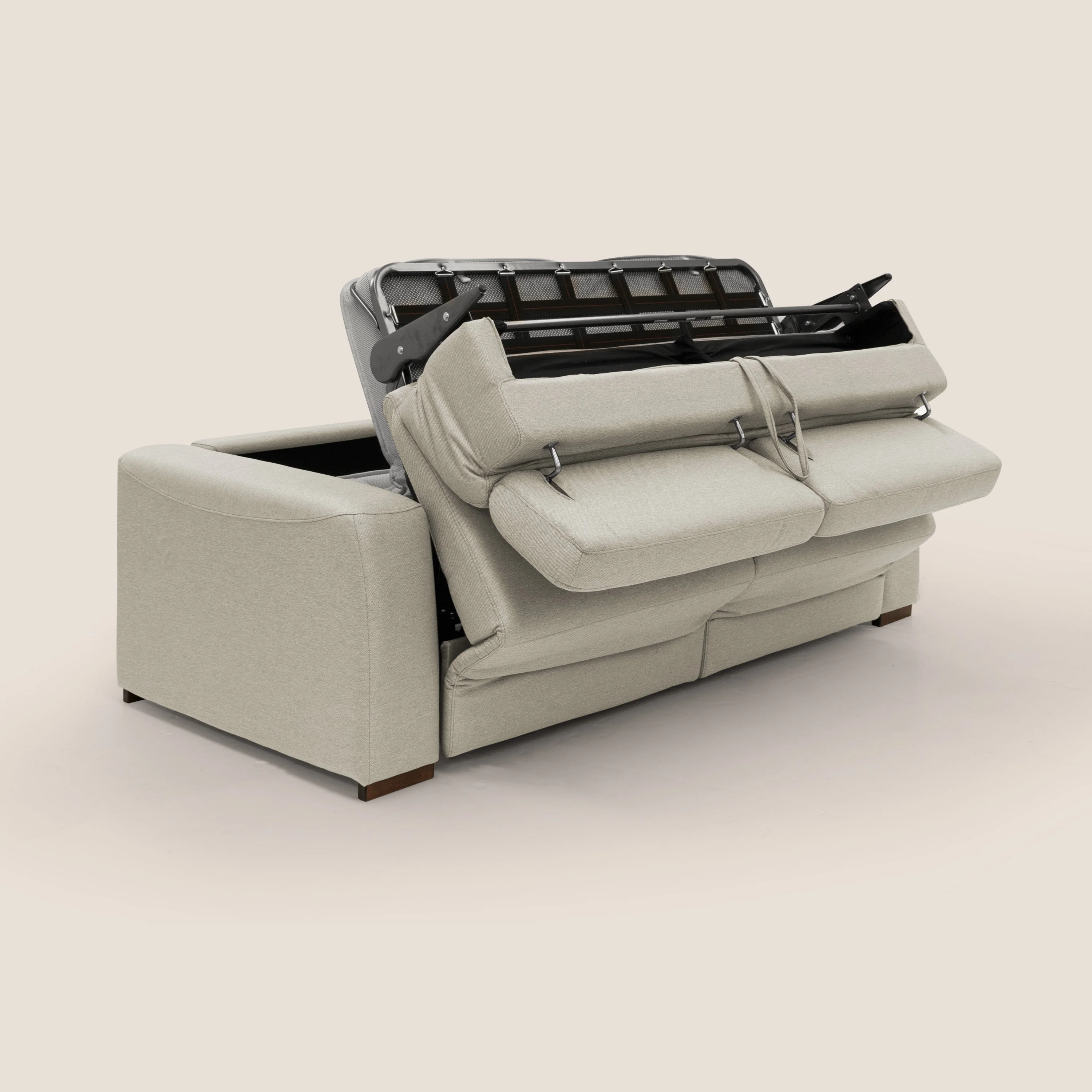 Poseidon canapé lit convertible + RELAX électrique en tissu imperméable détachable T05 crème - Image 3