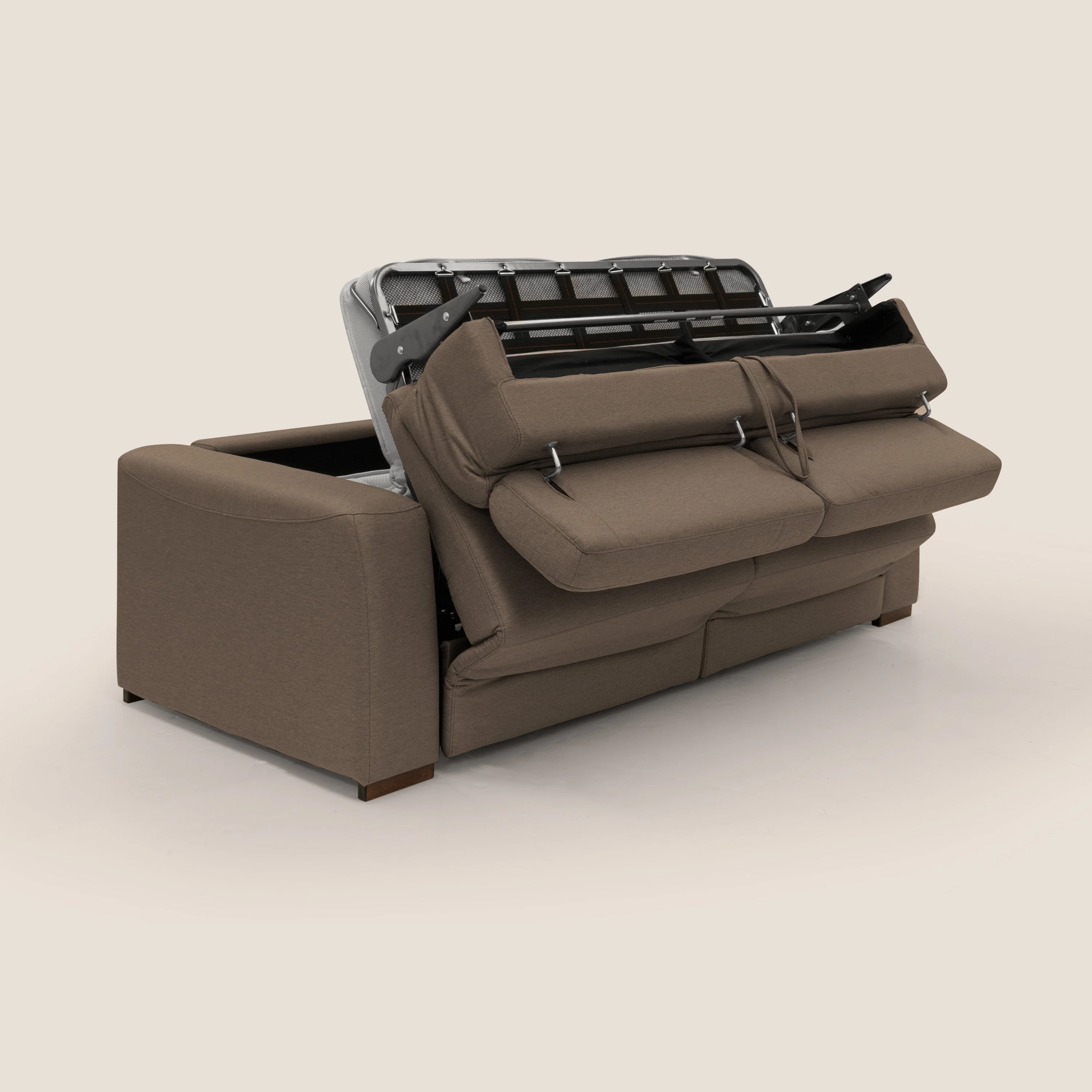 Poseidon canapé lit convertible + RELAX électrique en tissu imperméable détachable T05 marron - Image 3
