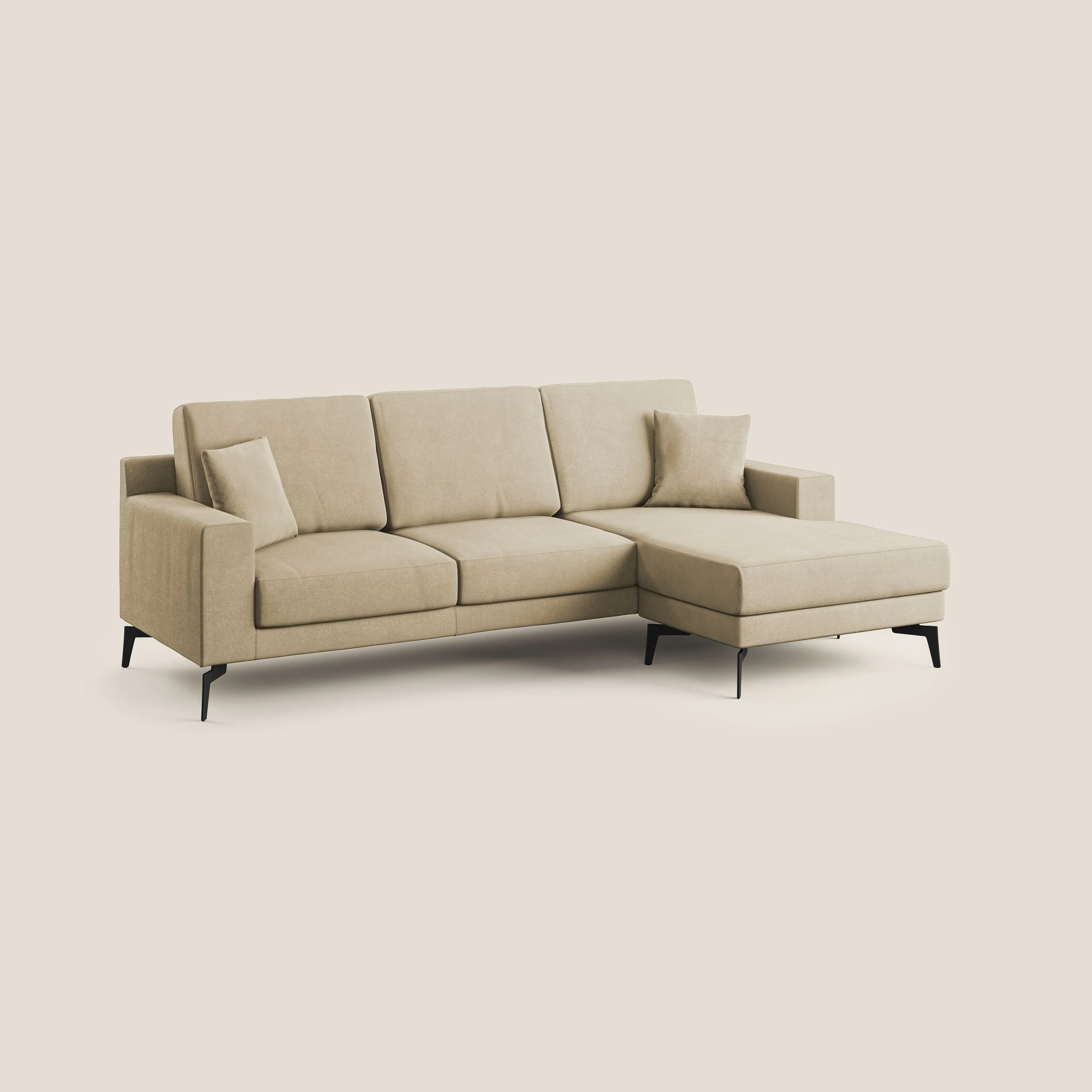 Prestige canapé d'angle moderne réversible  en microfibre détachable T11 beige - Image 2